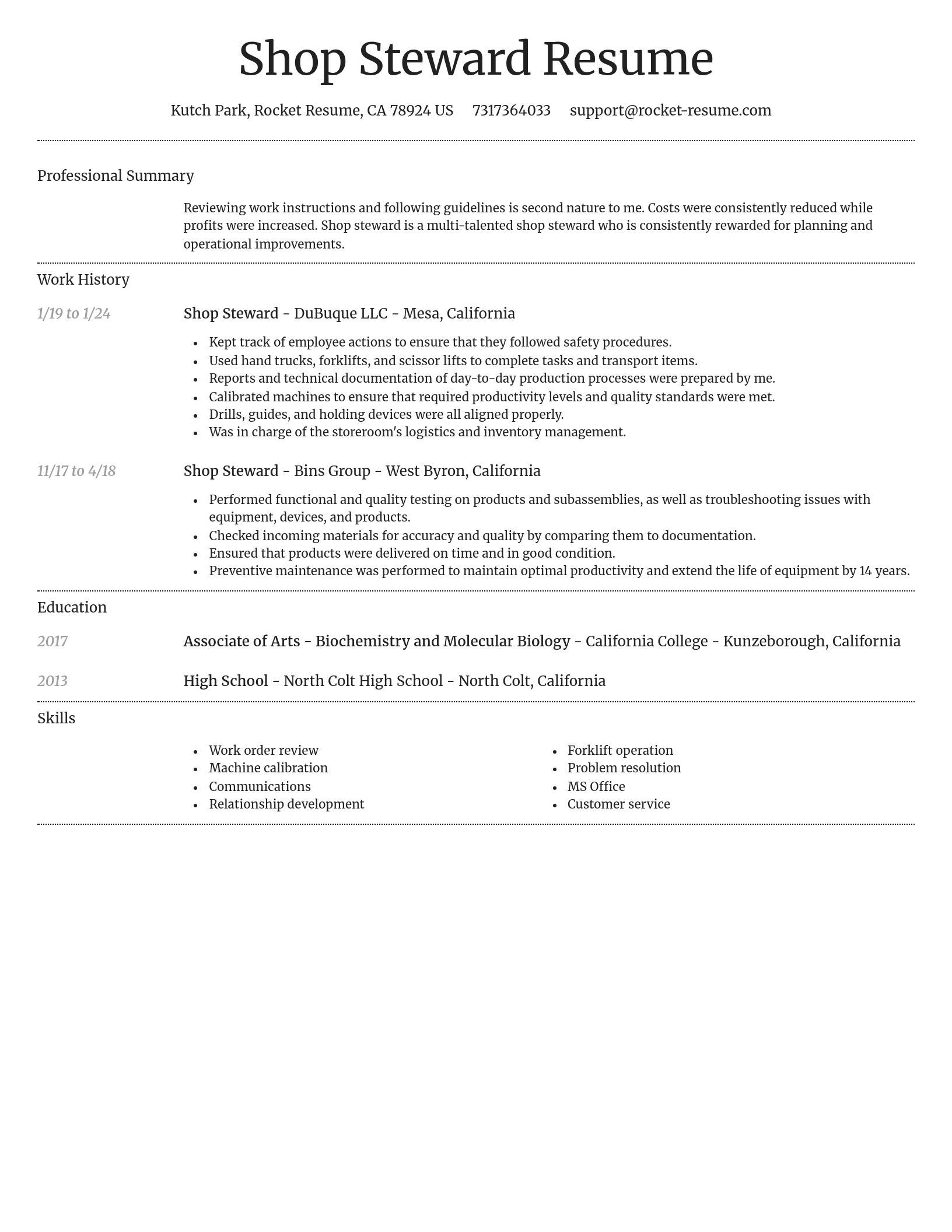 Dignified resume template