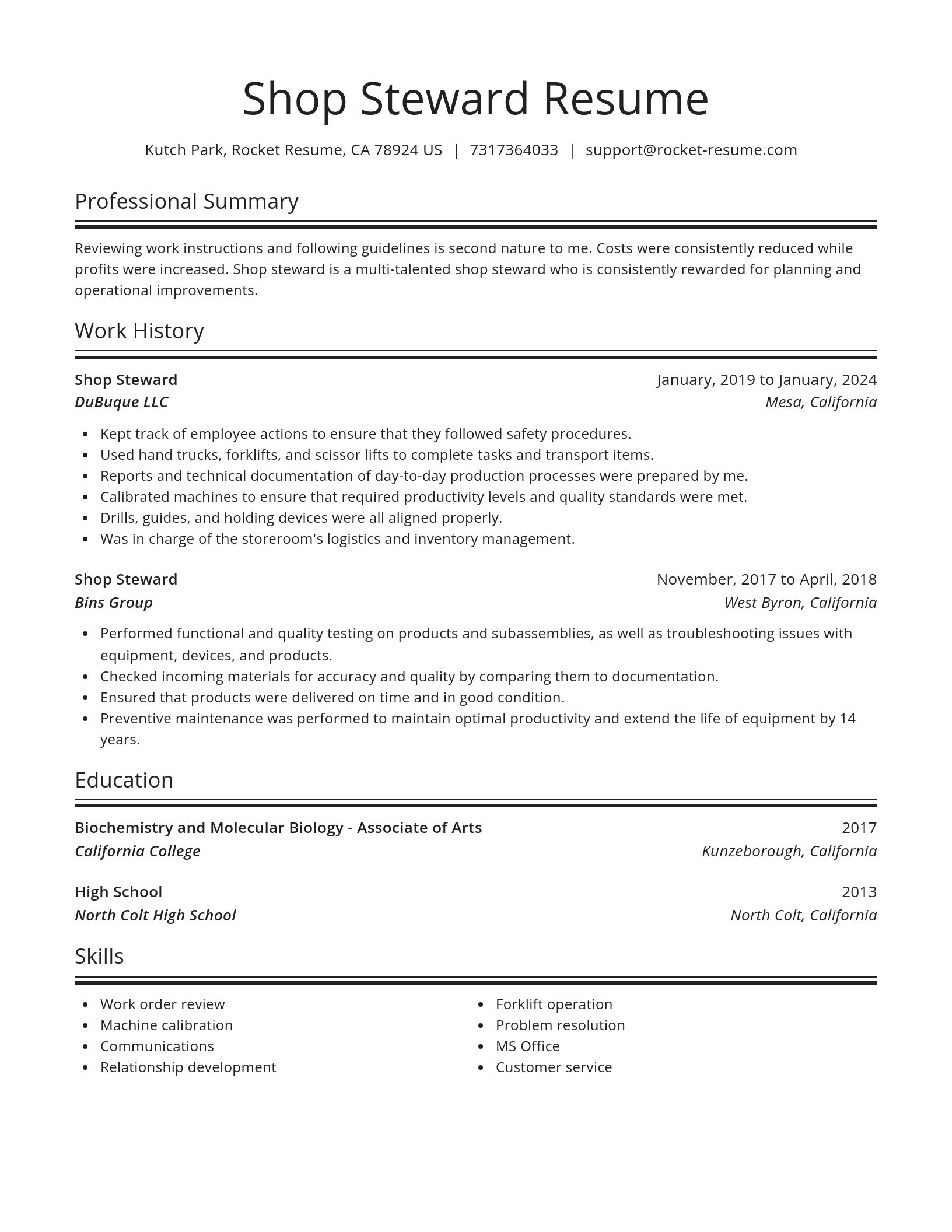 Spotlight resume template
