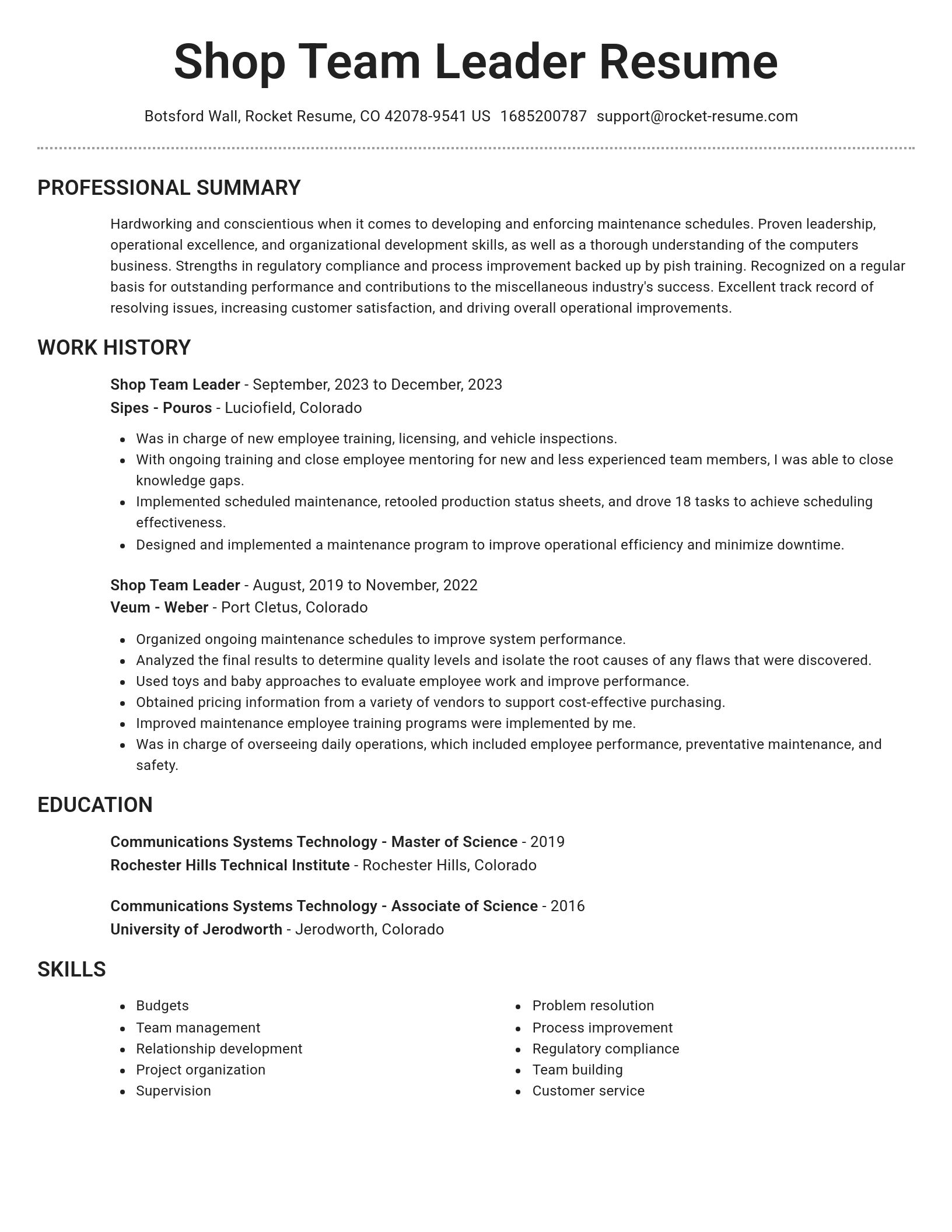 Brilliant resume template