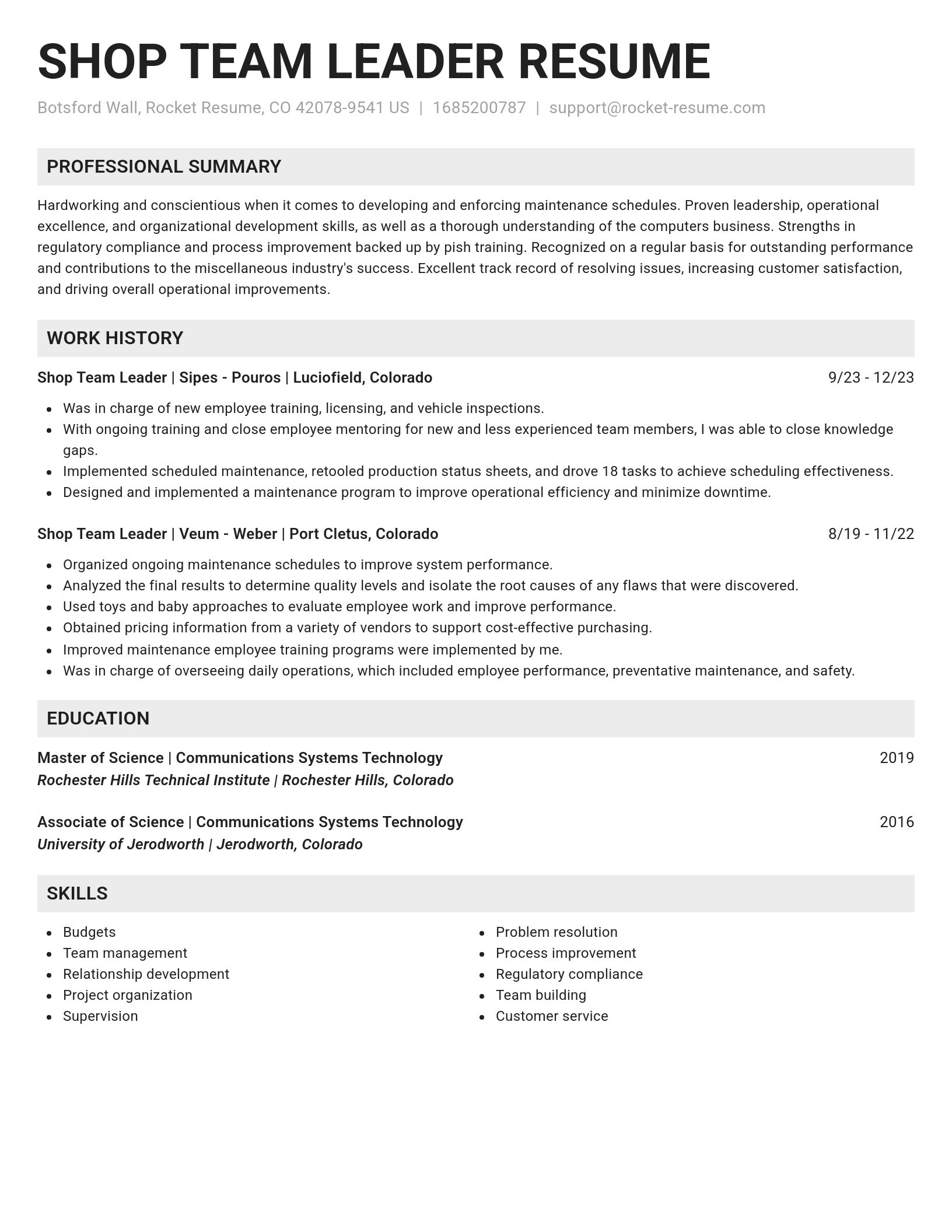 Genius resume template