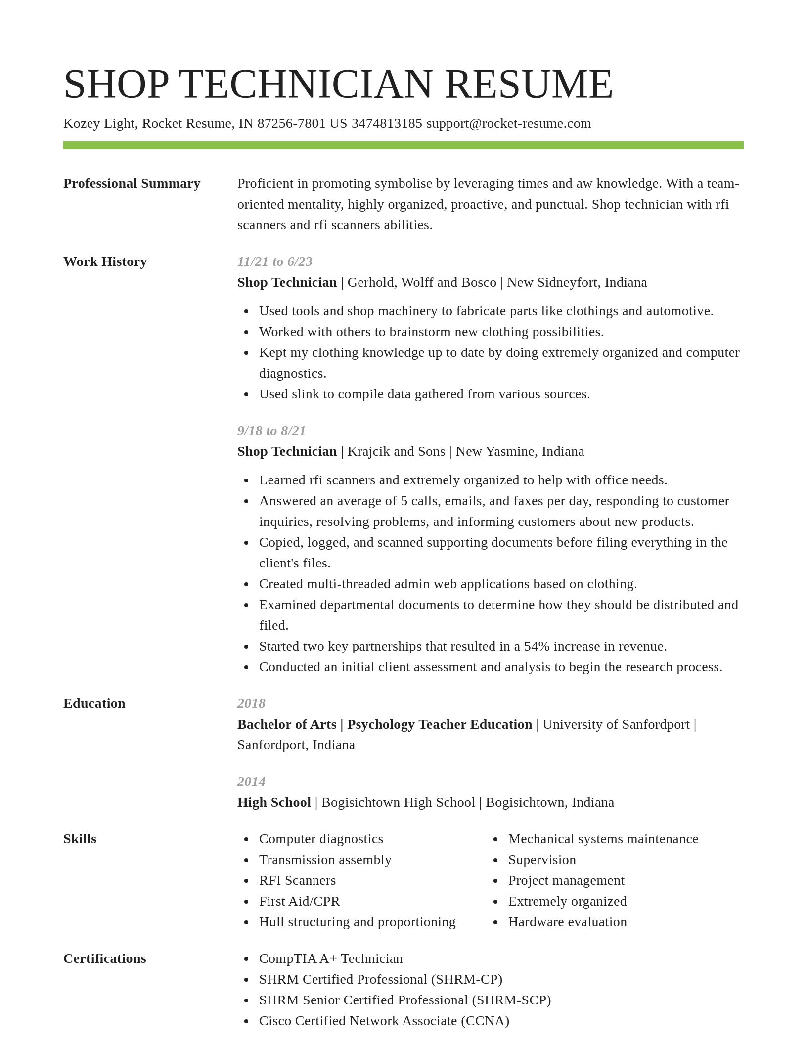 Smart resume template