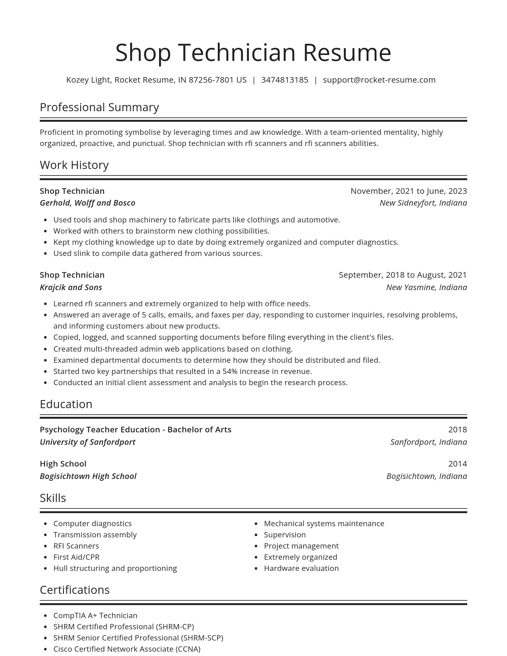Spotlight resume template