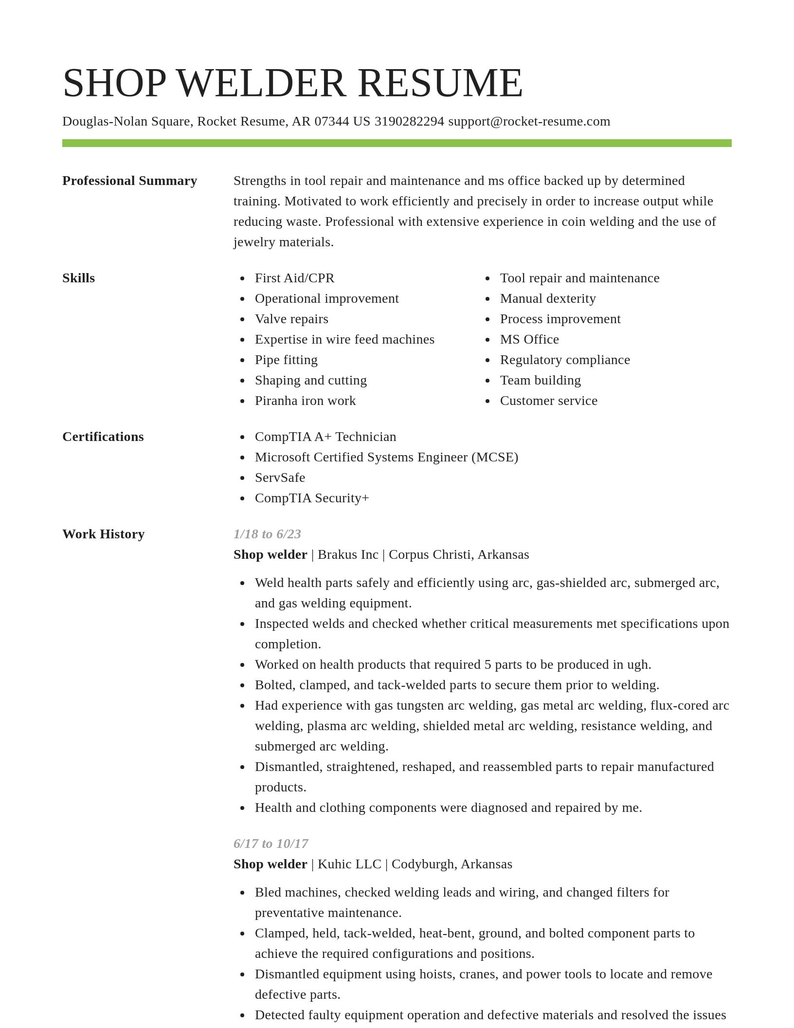 Smart resume template