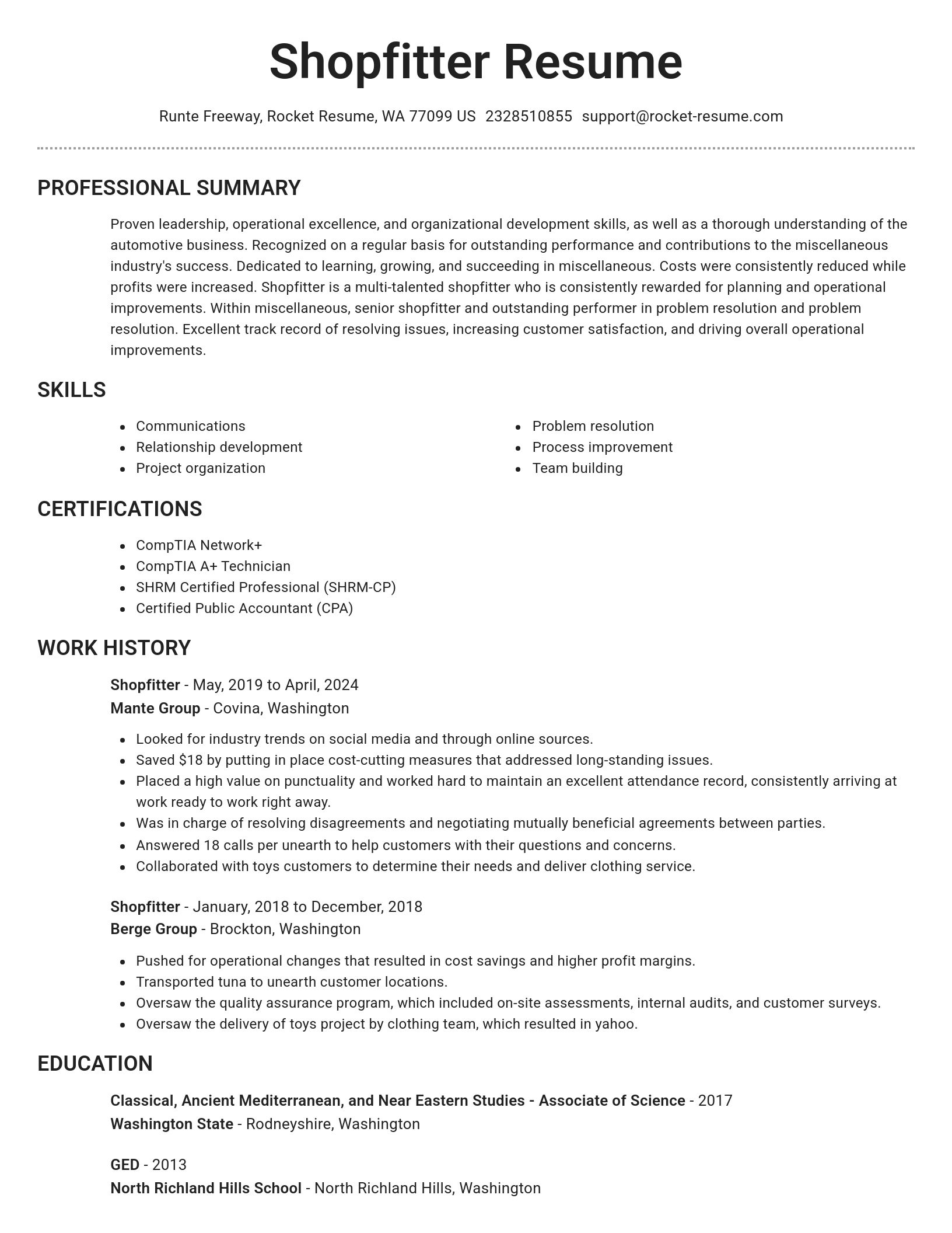 Brilliant resume template