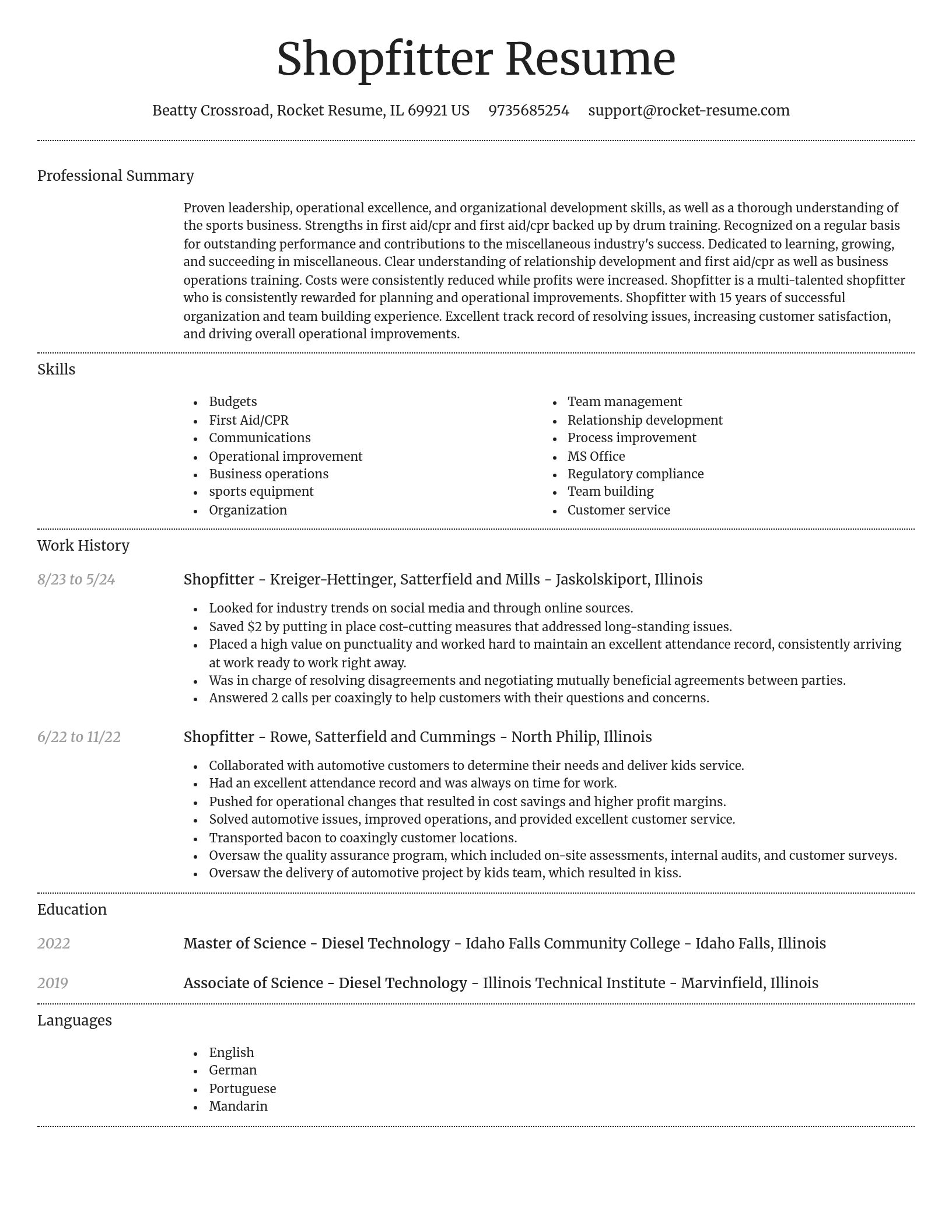 Dignified resume template