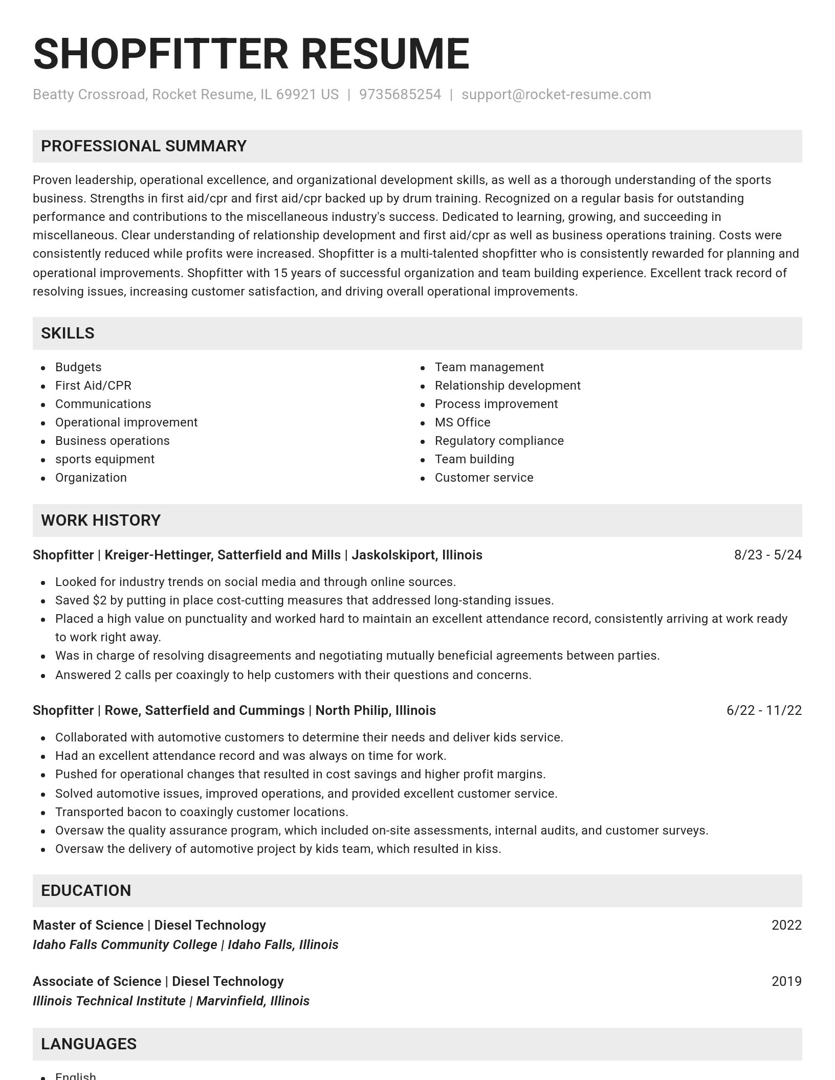 Genius resume template