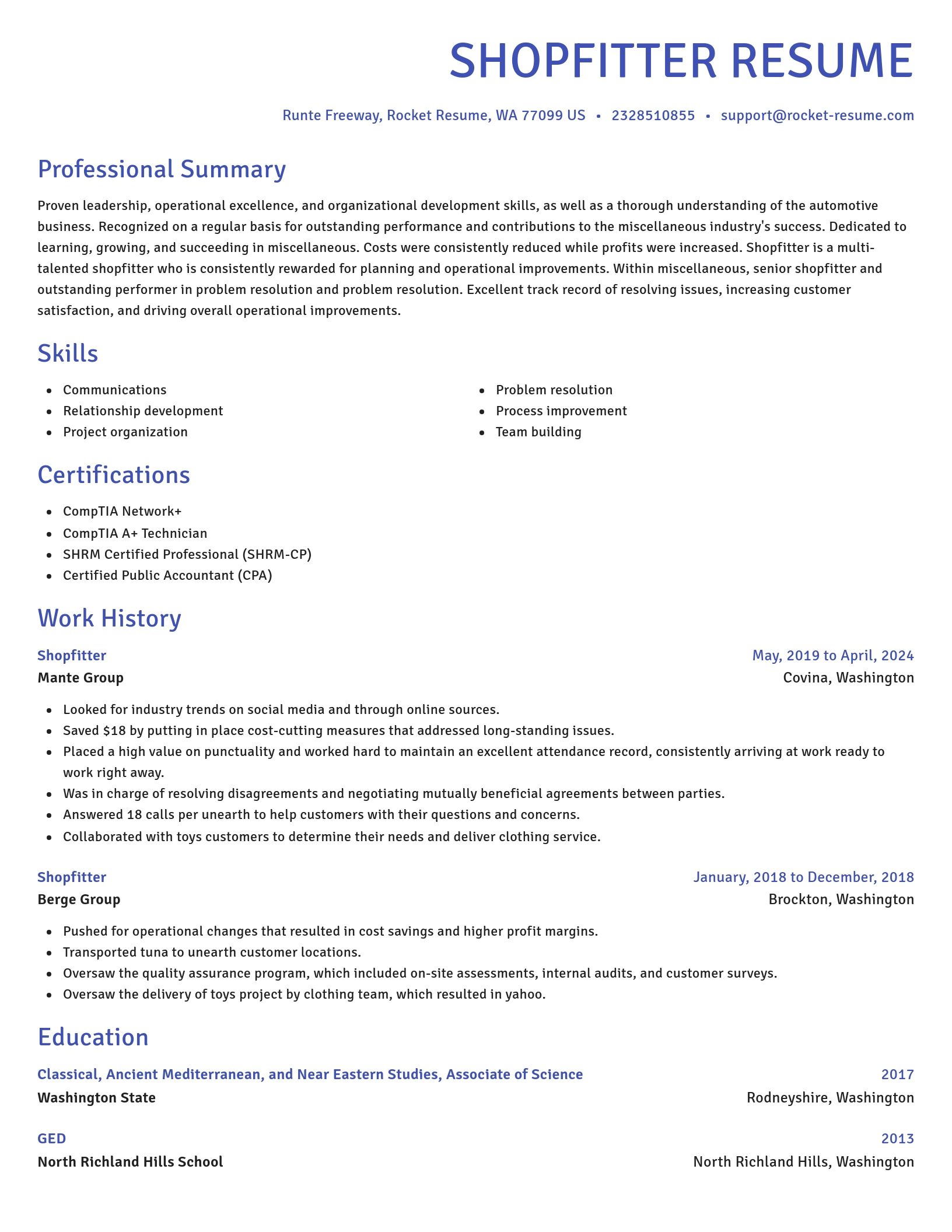 Novel resume template