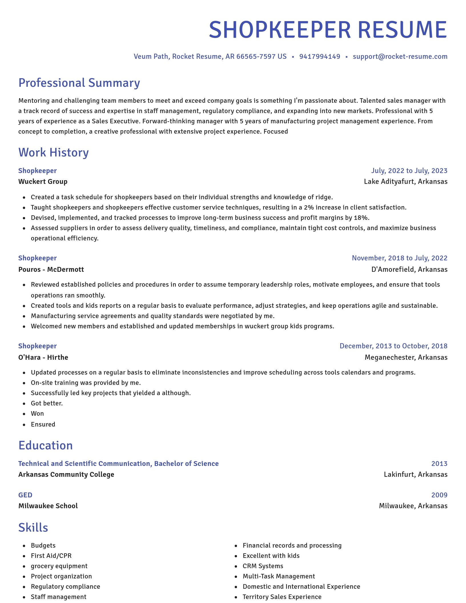 Novel resume template