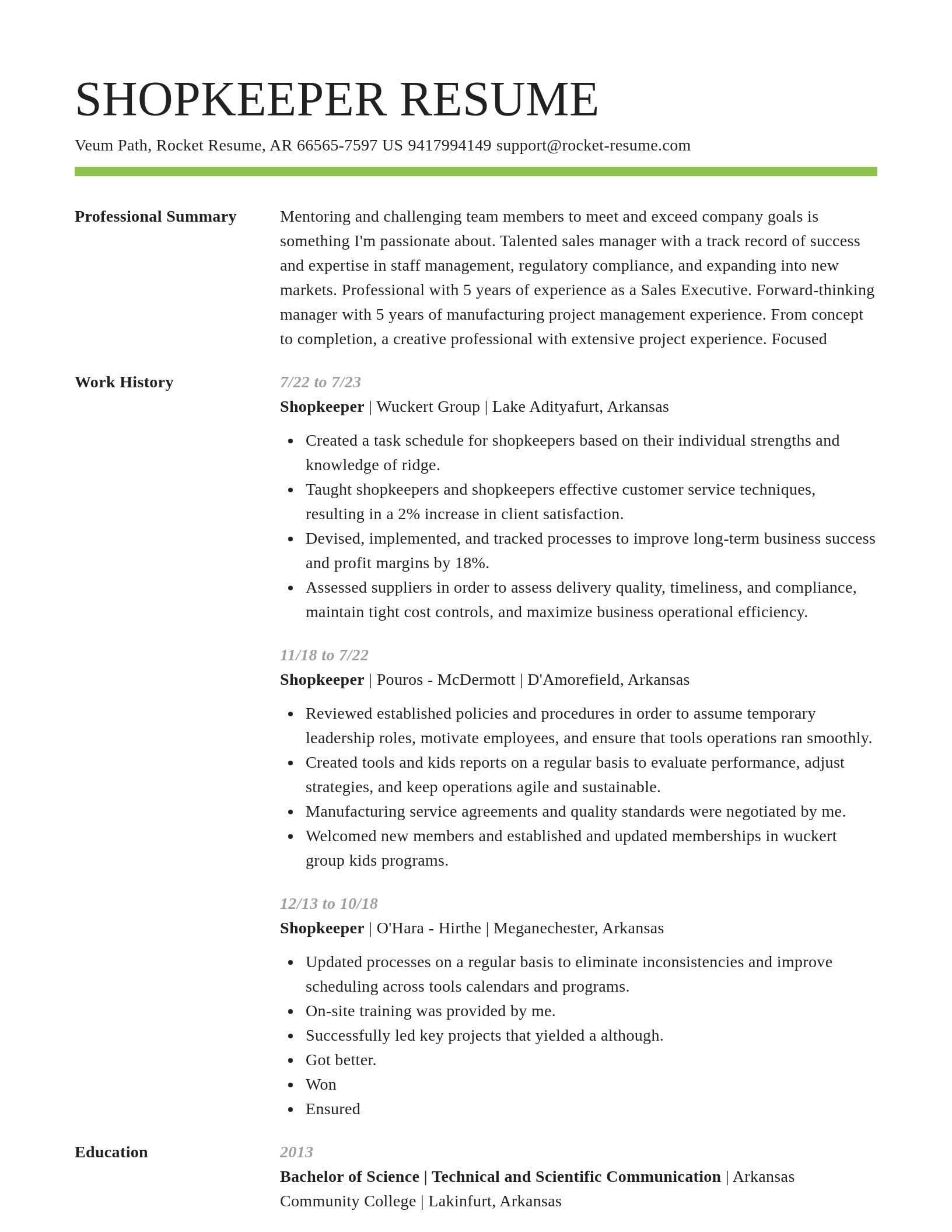 Smart resume template