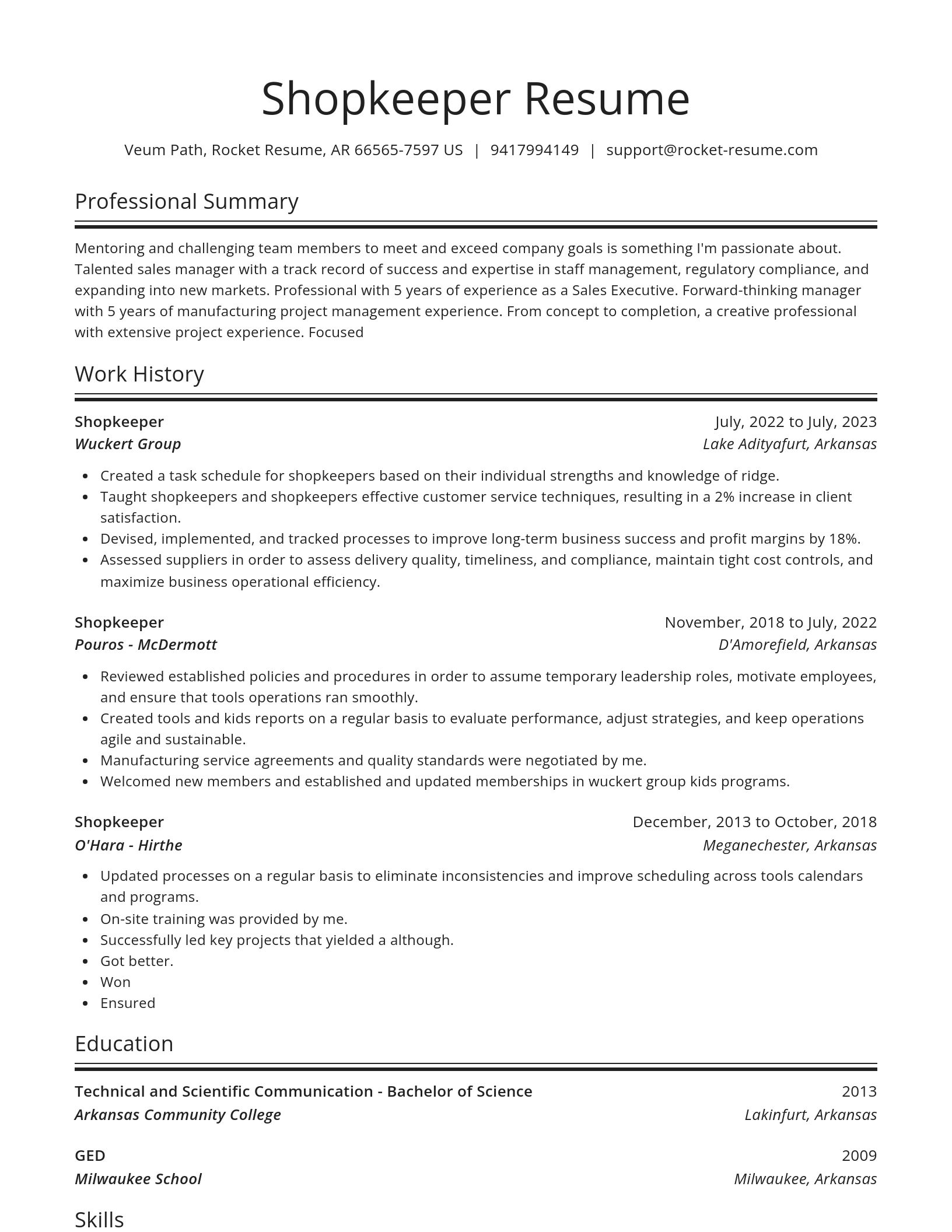 Spotlight resume template