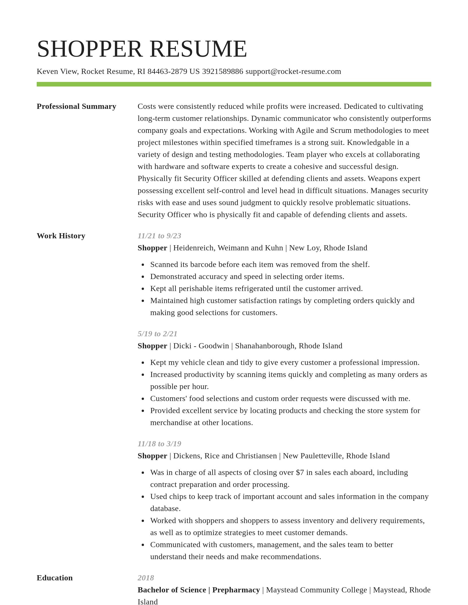 Smart resume template