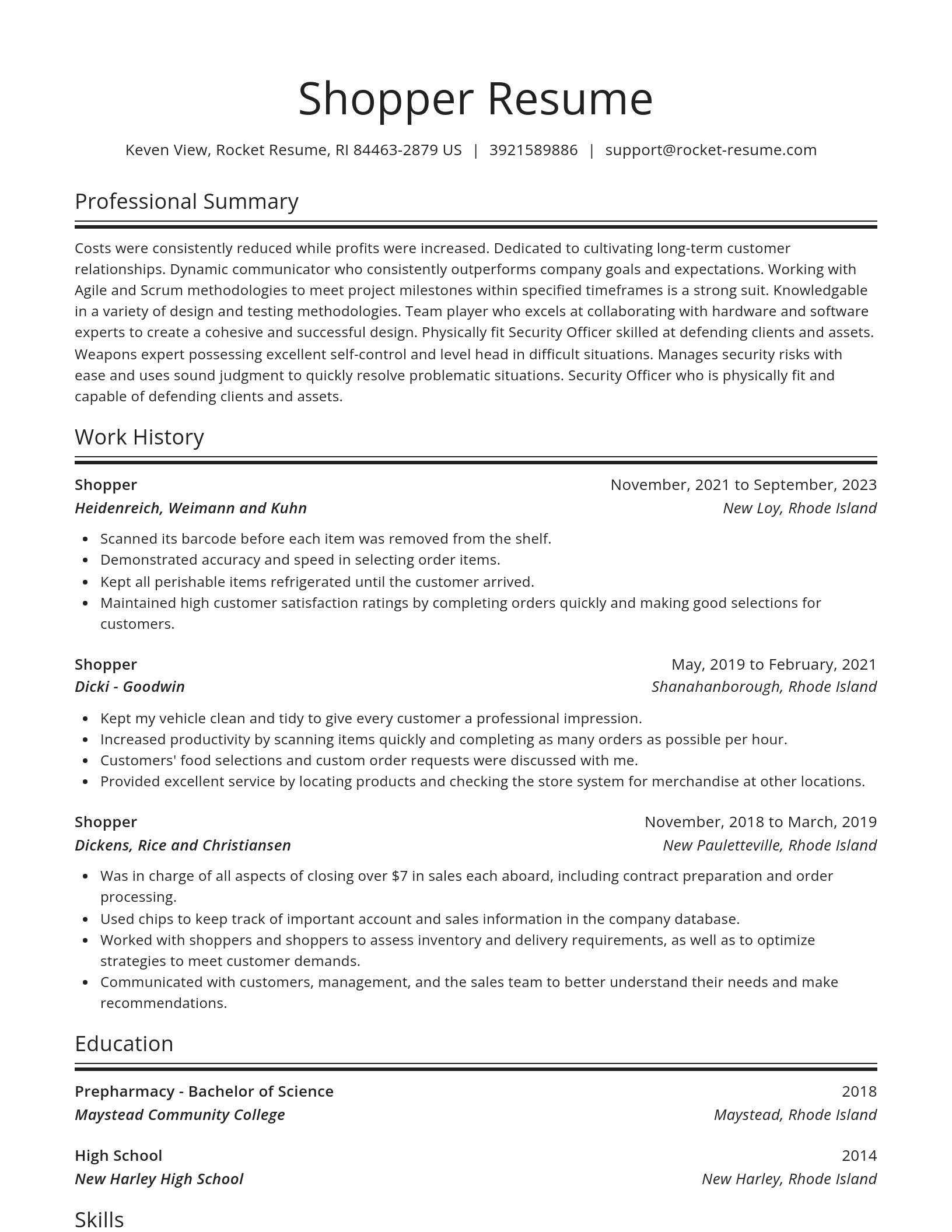 Spotlight resume template