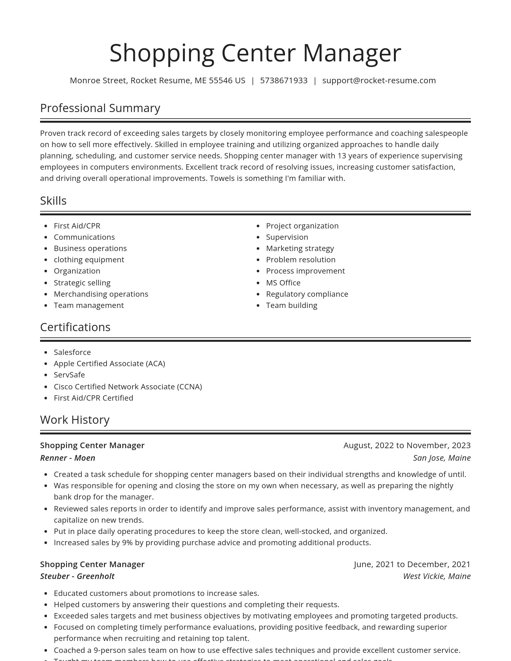 Spotlight resume template