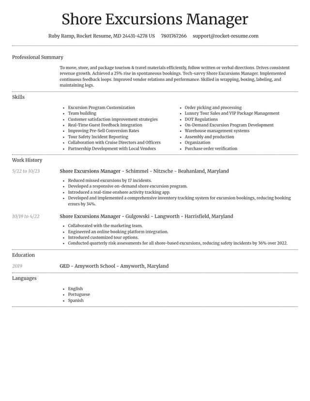 Dignified resume template