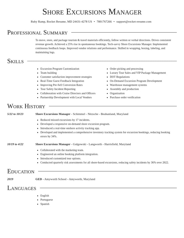 Director resume template