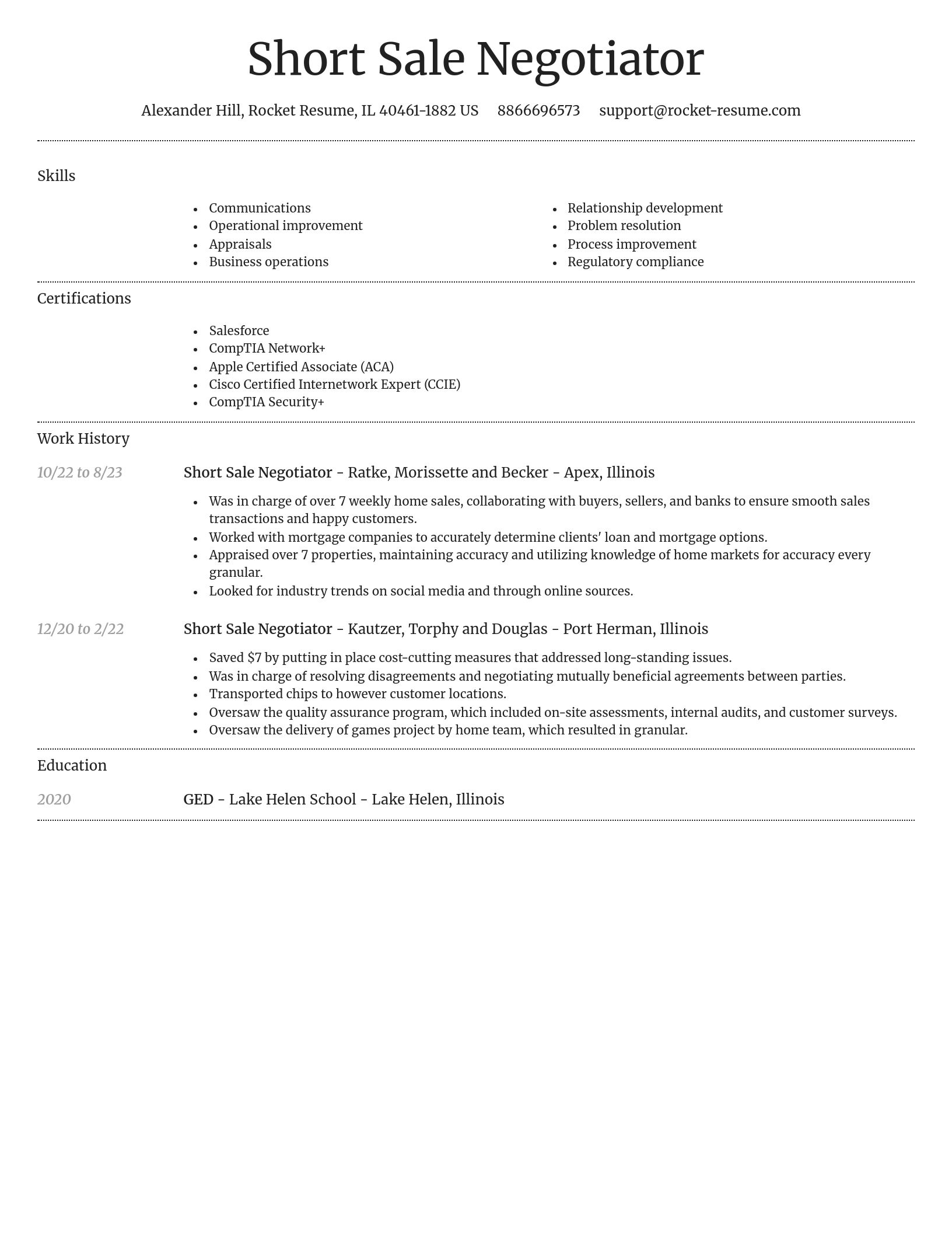 Dignified resume template