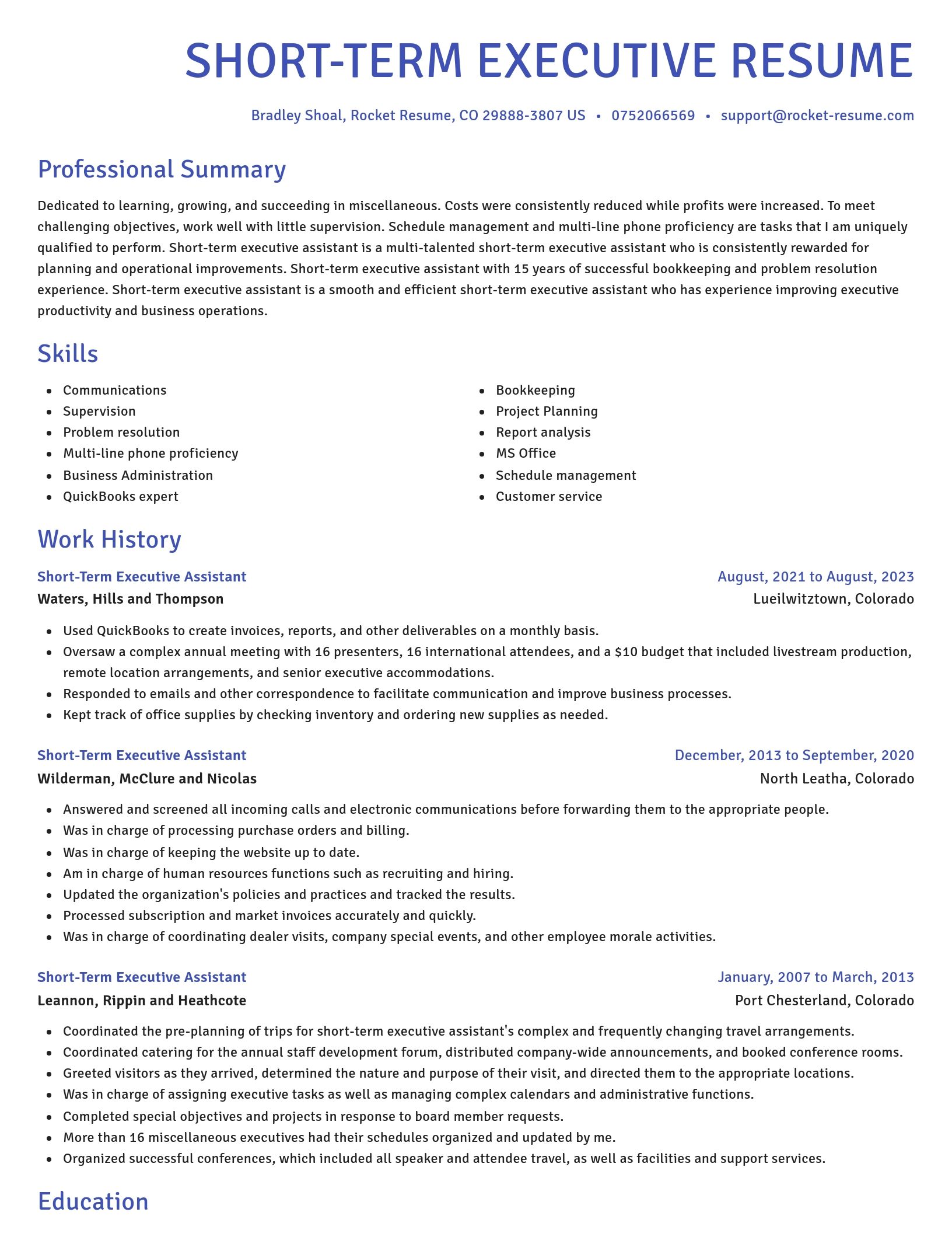Novel resume template