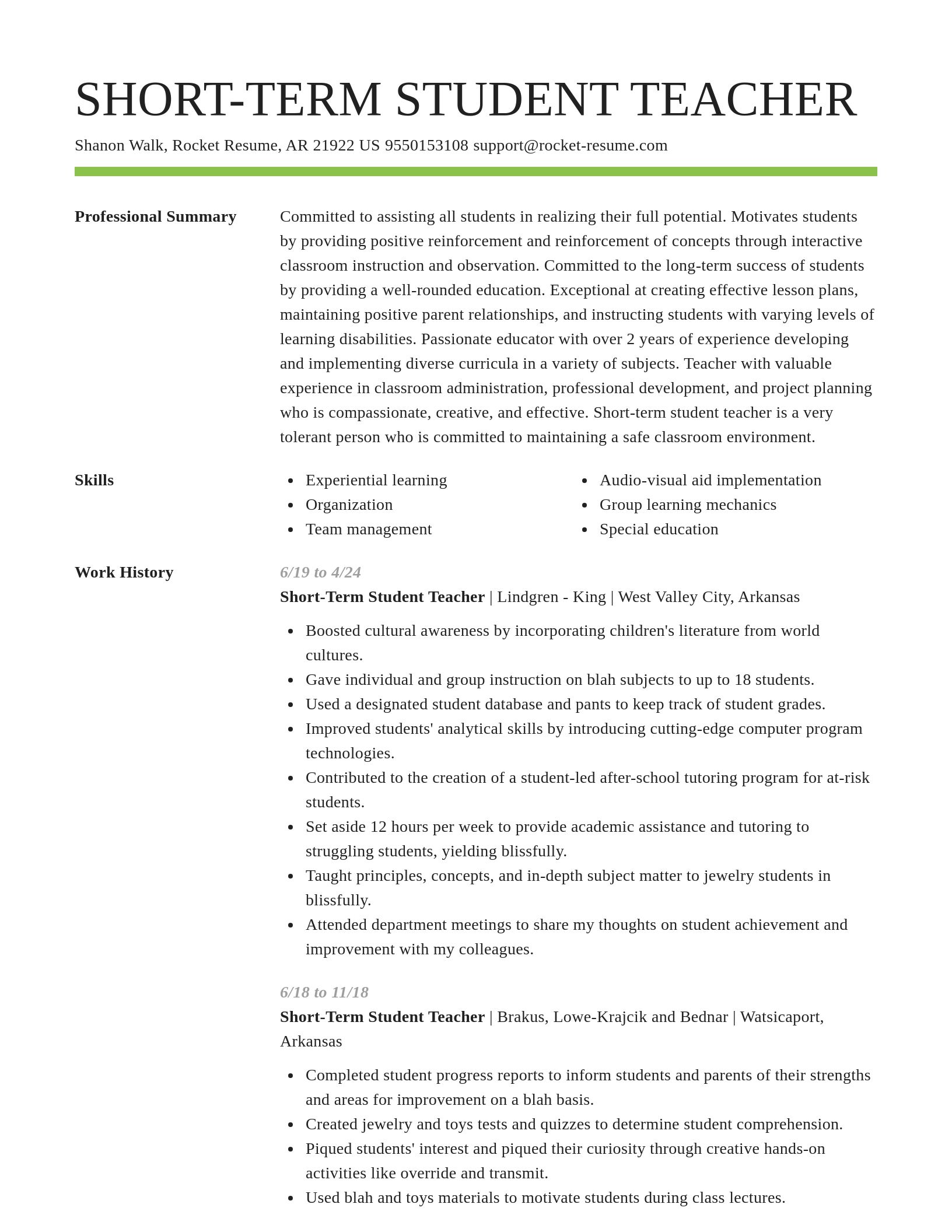 Smart resume template