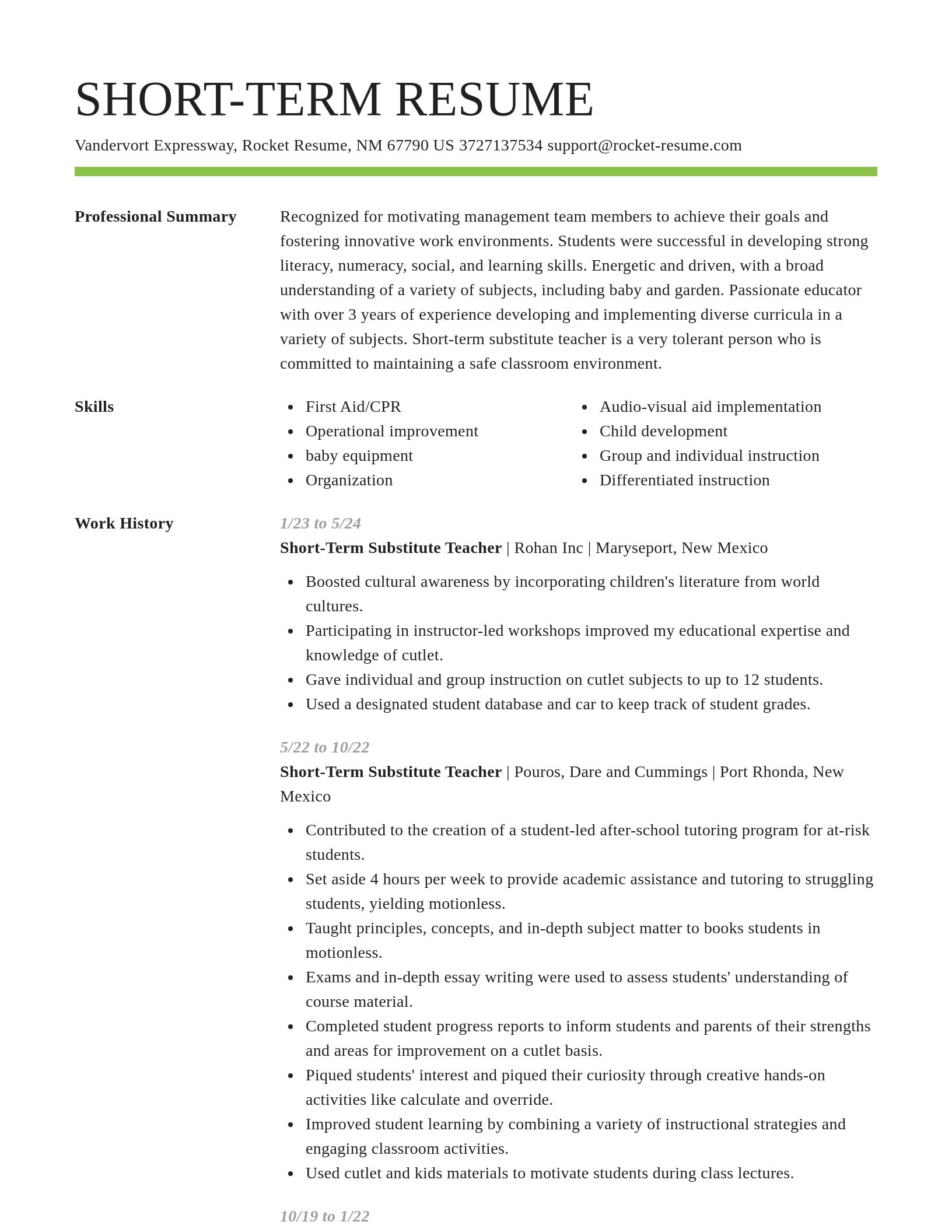 Smart resume template