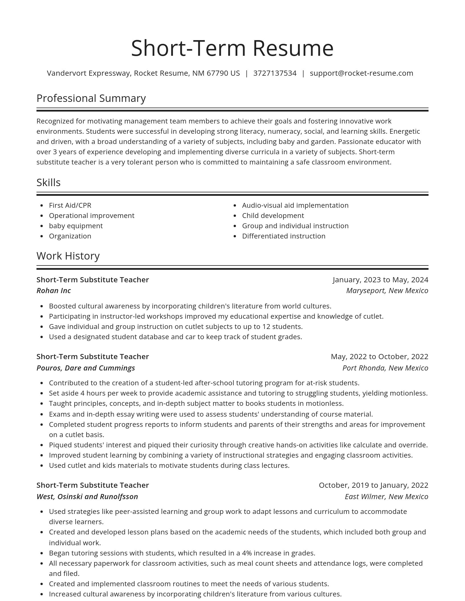 Spotlight resume template