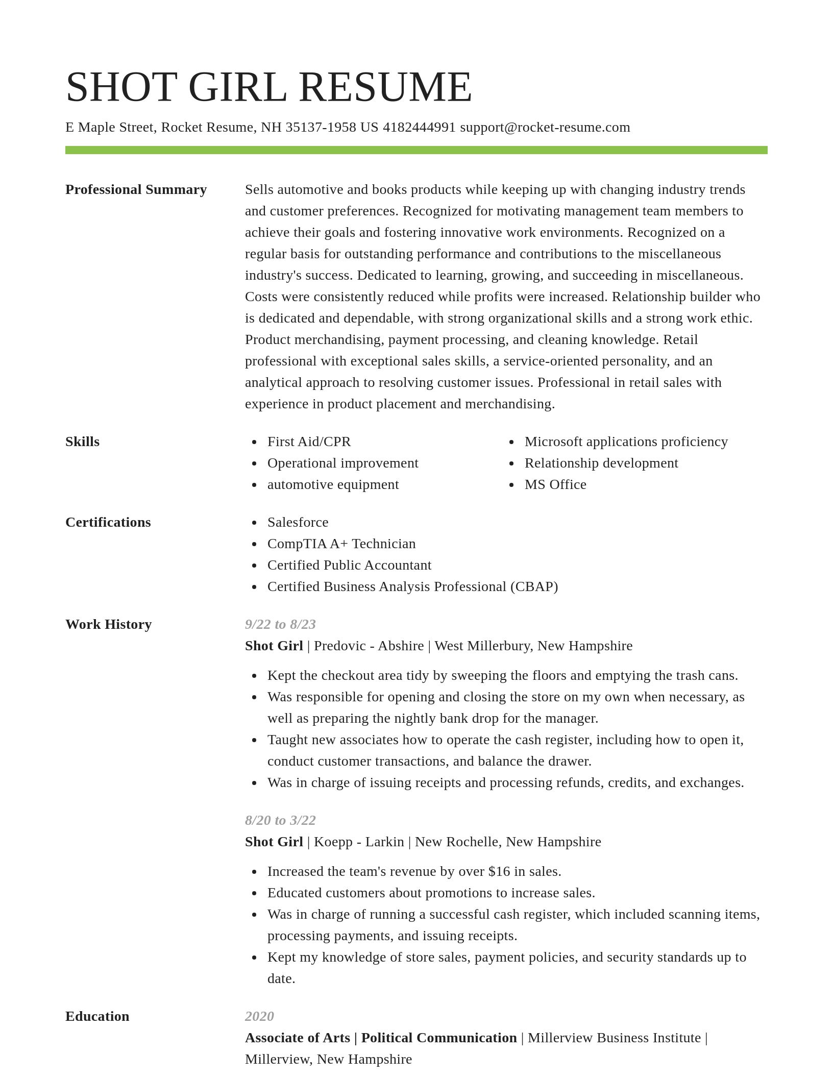 Smart resume template