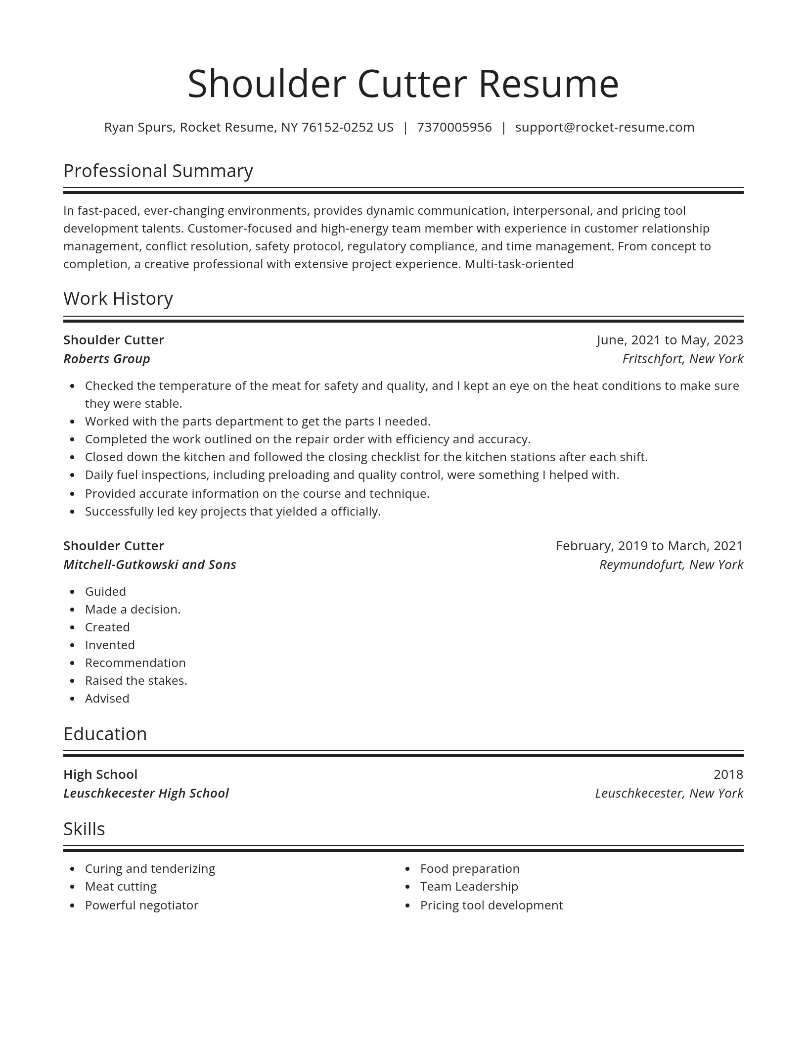 Spotlight resume template