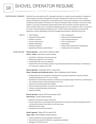 Shovel Operator resume template