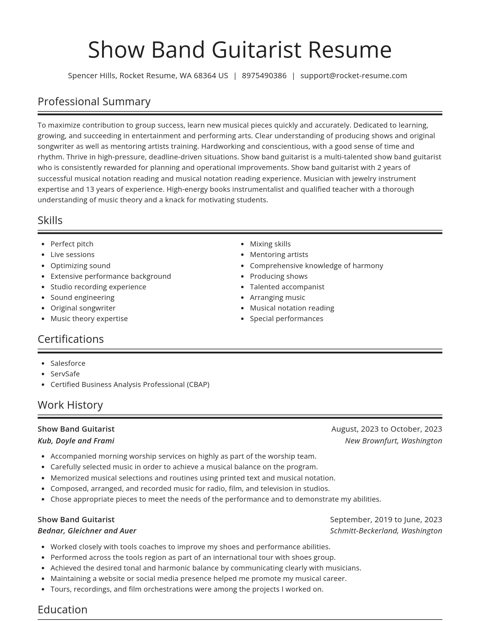 Spotlight resume template