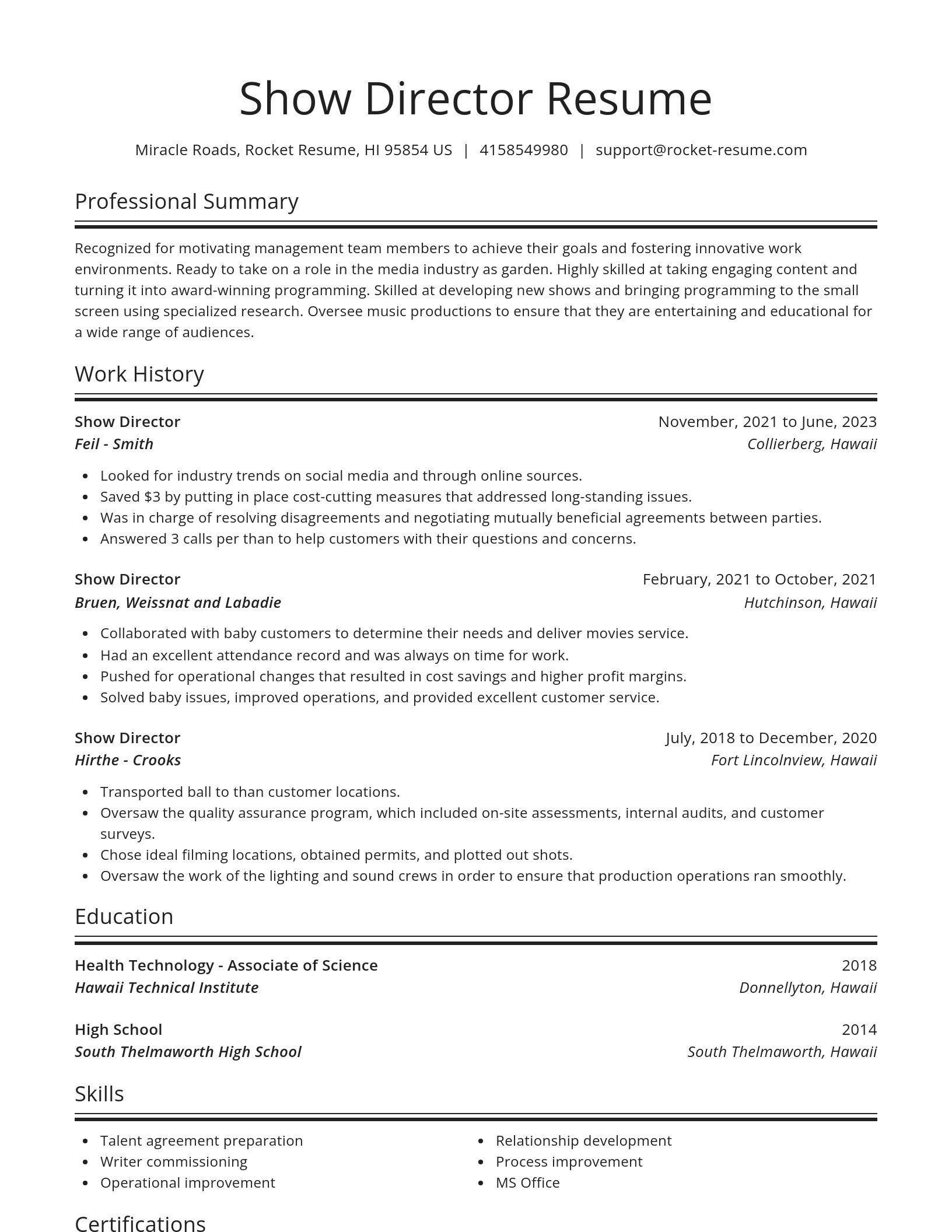 Spotlight resume template