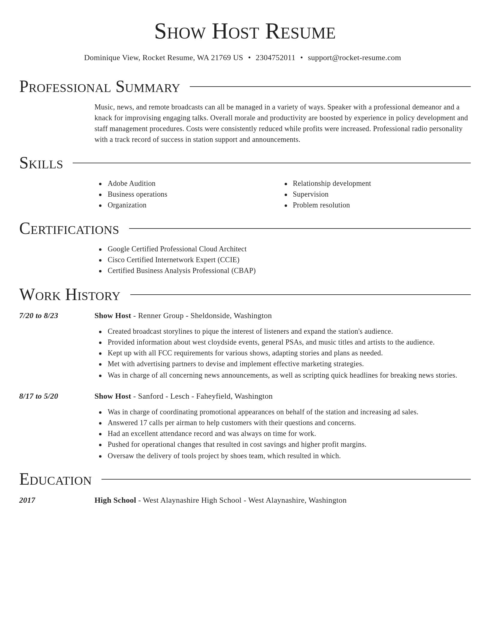 Director resume template