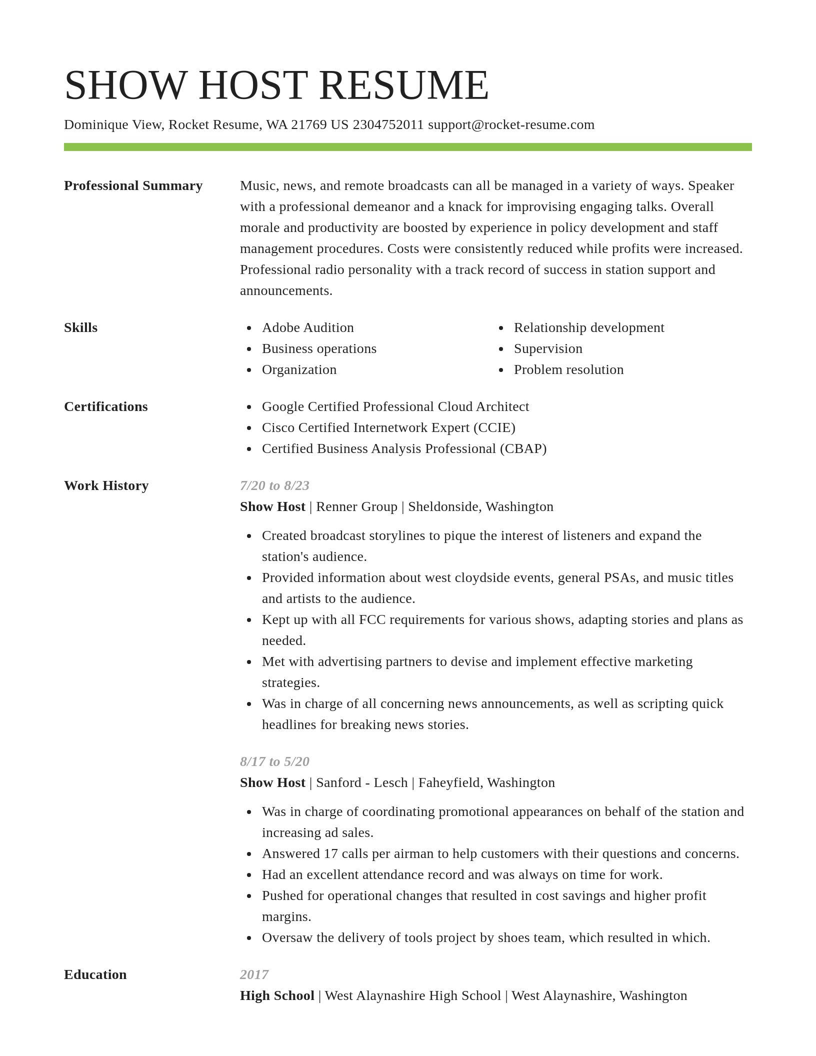 Smart resume template