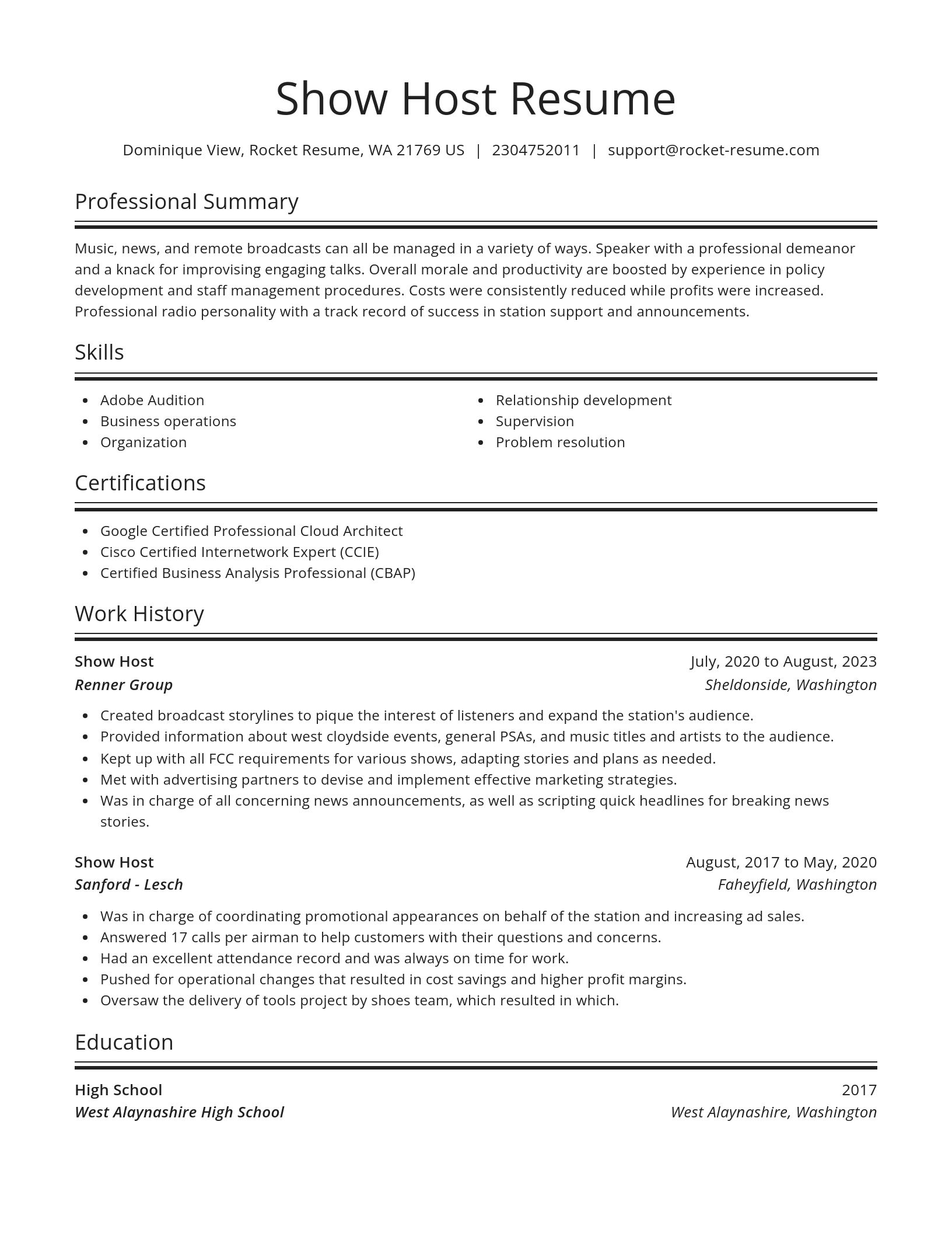 Spotlight resume template