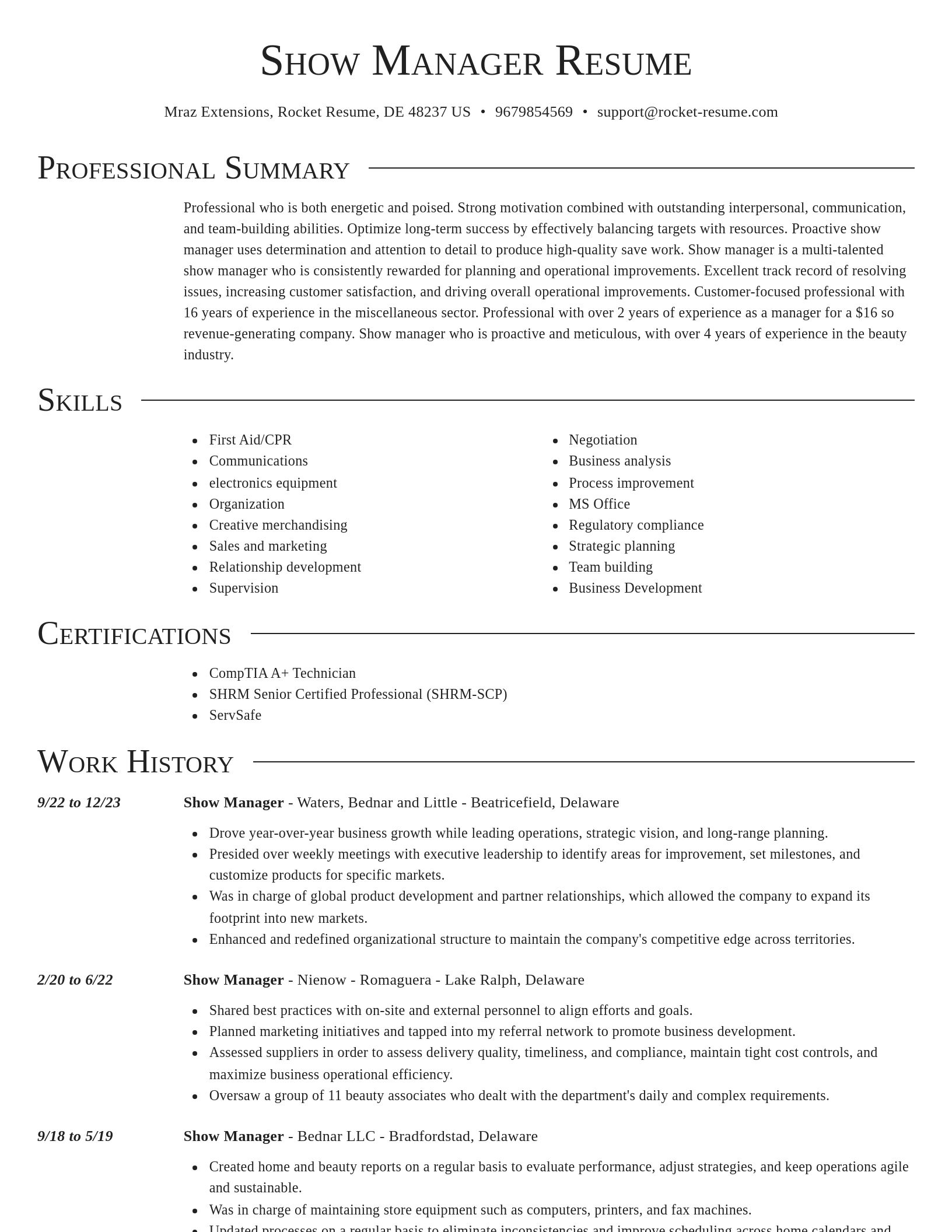 Director resume template