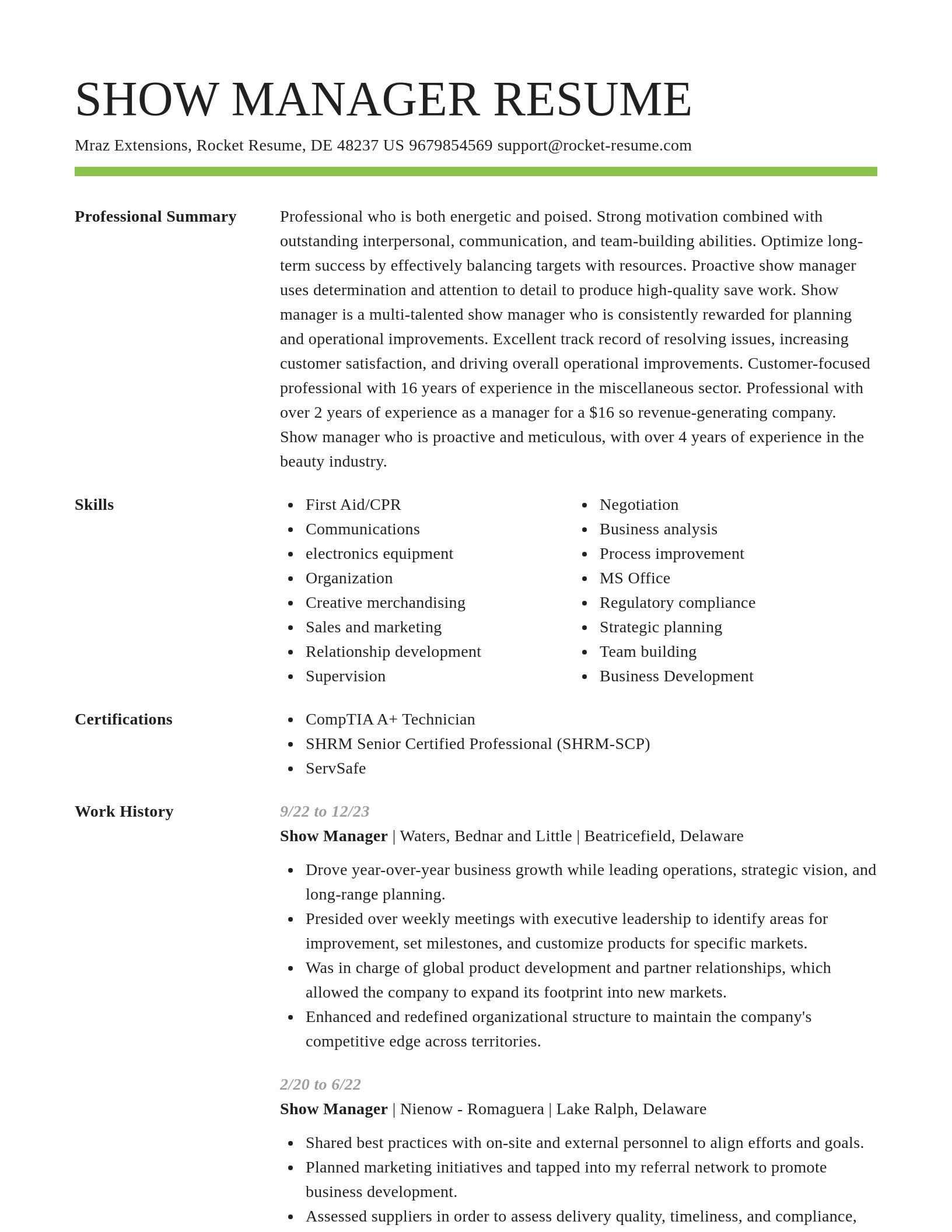 Smart resume template