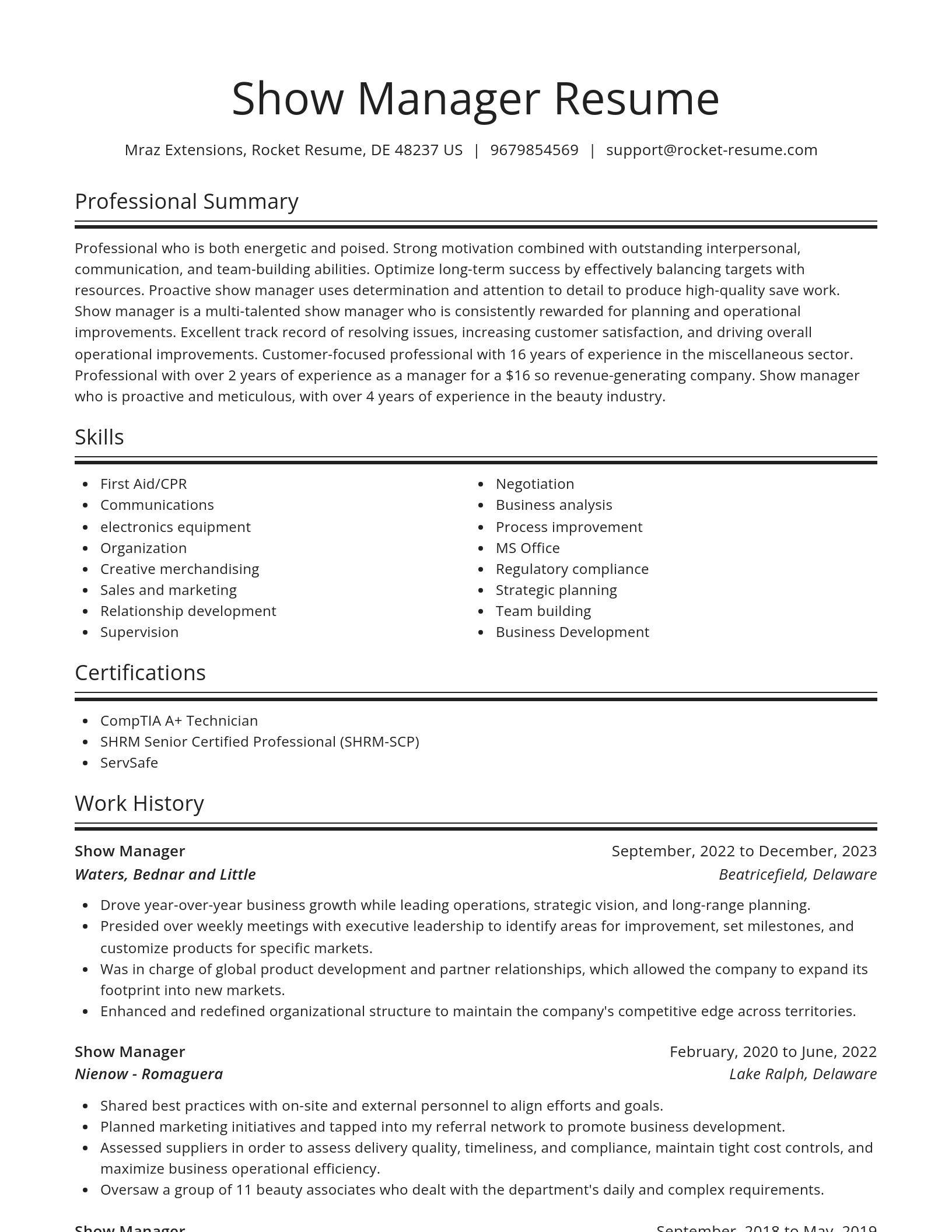 Spotlight resume template