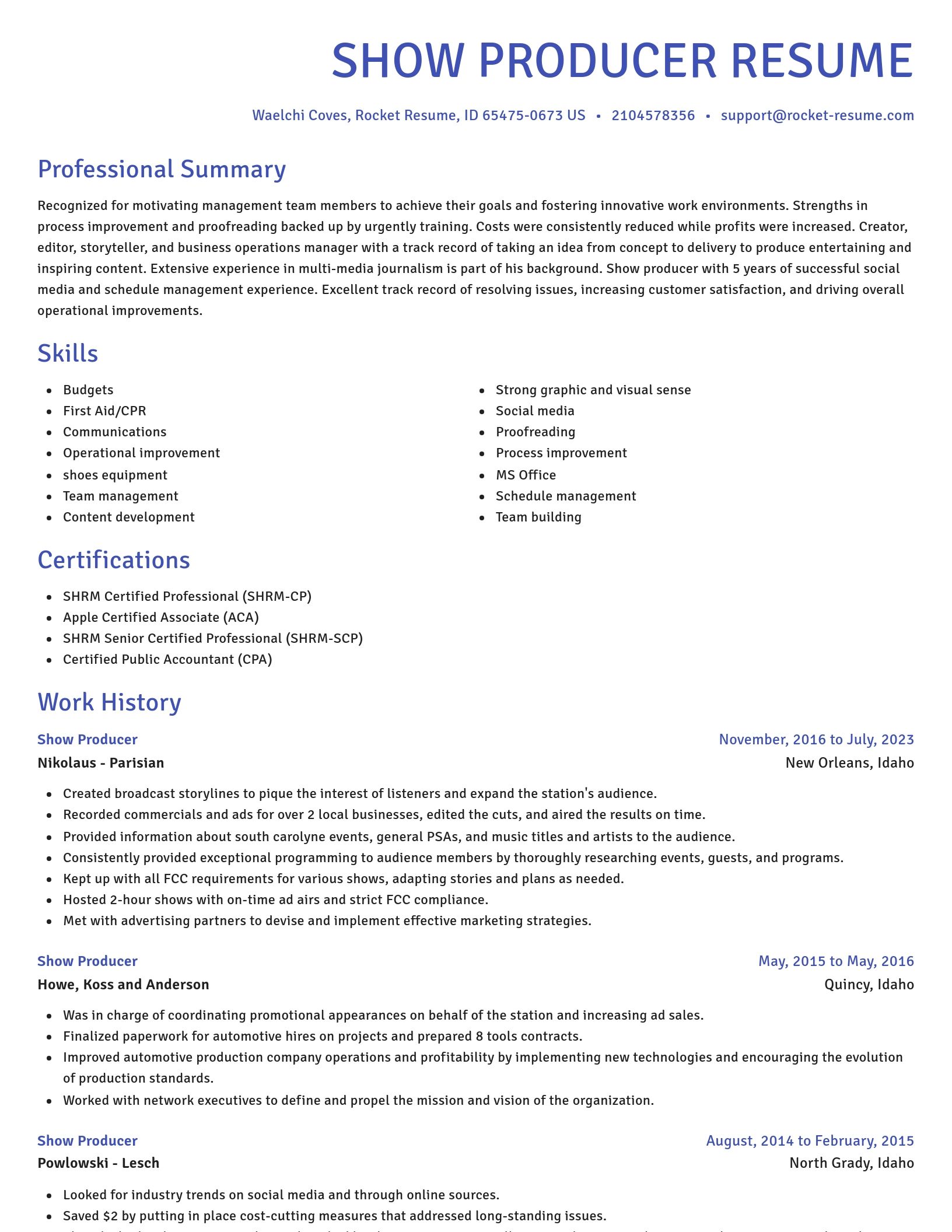 Novel resume template