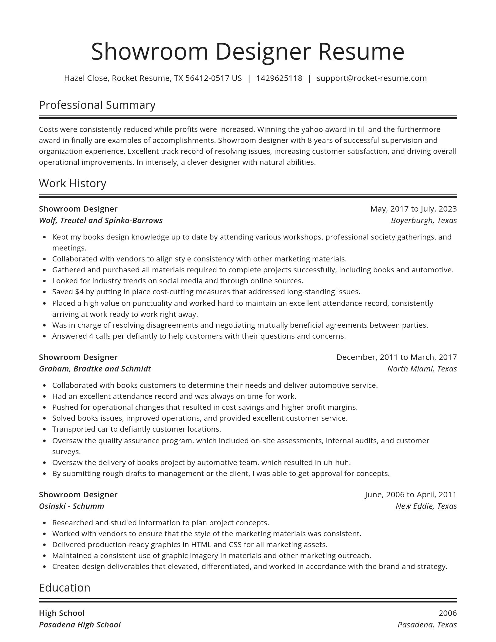 Spotlight resume template