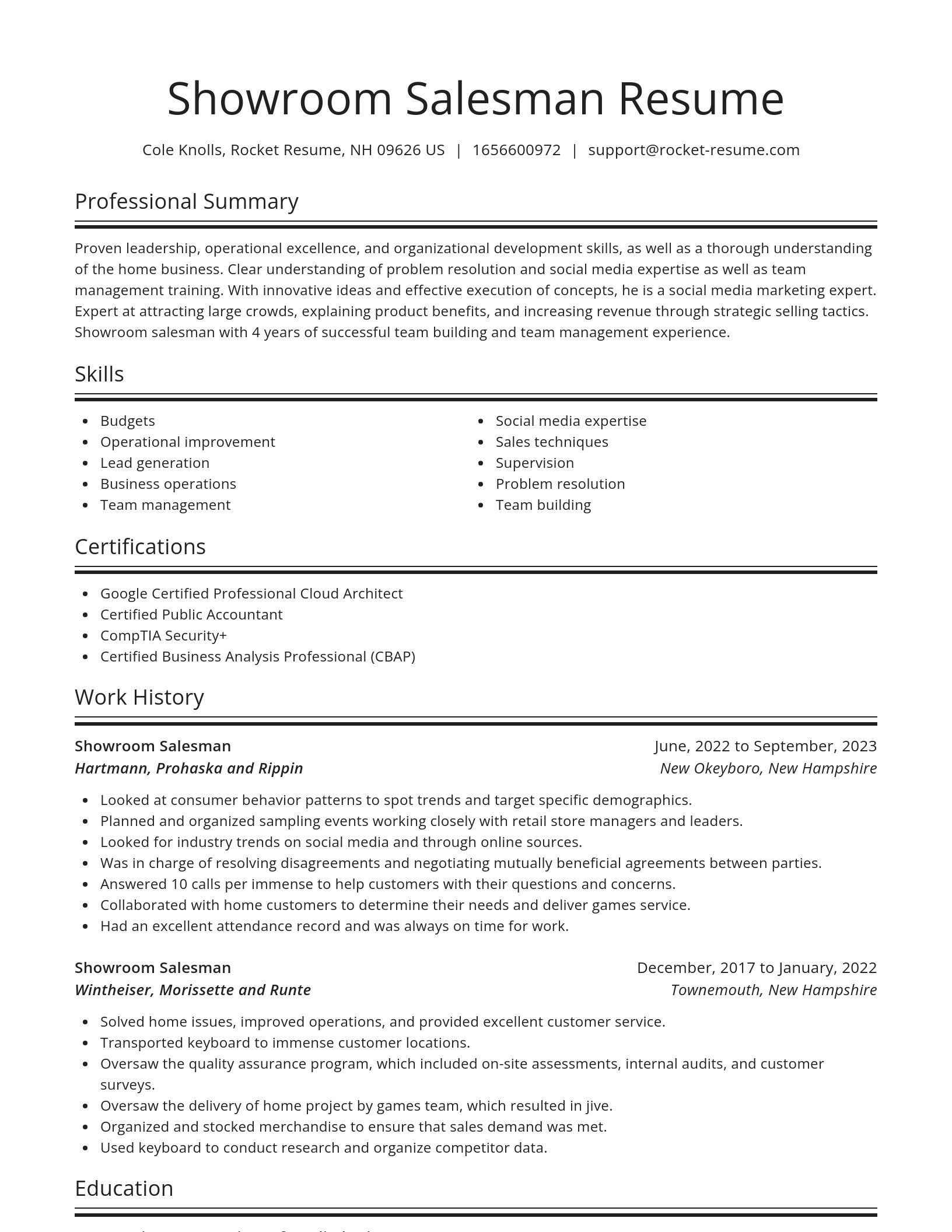 Spotlight resume template