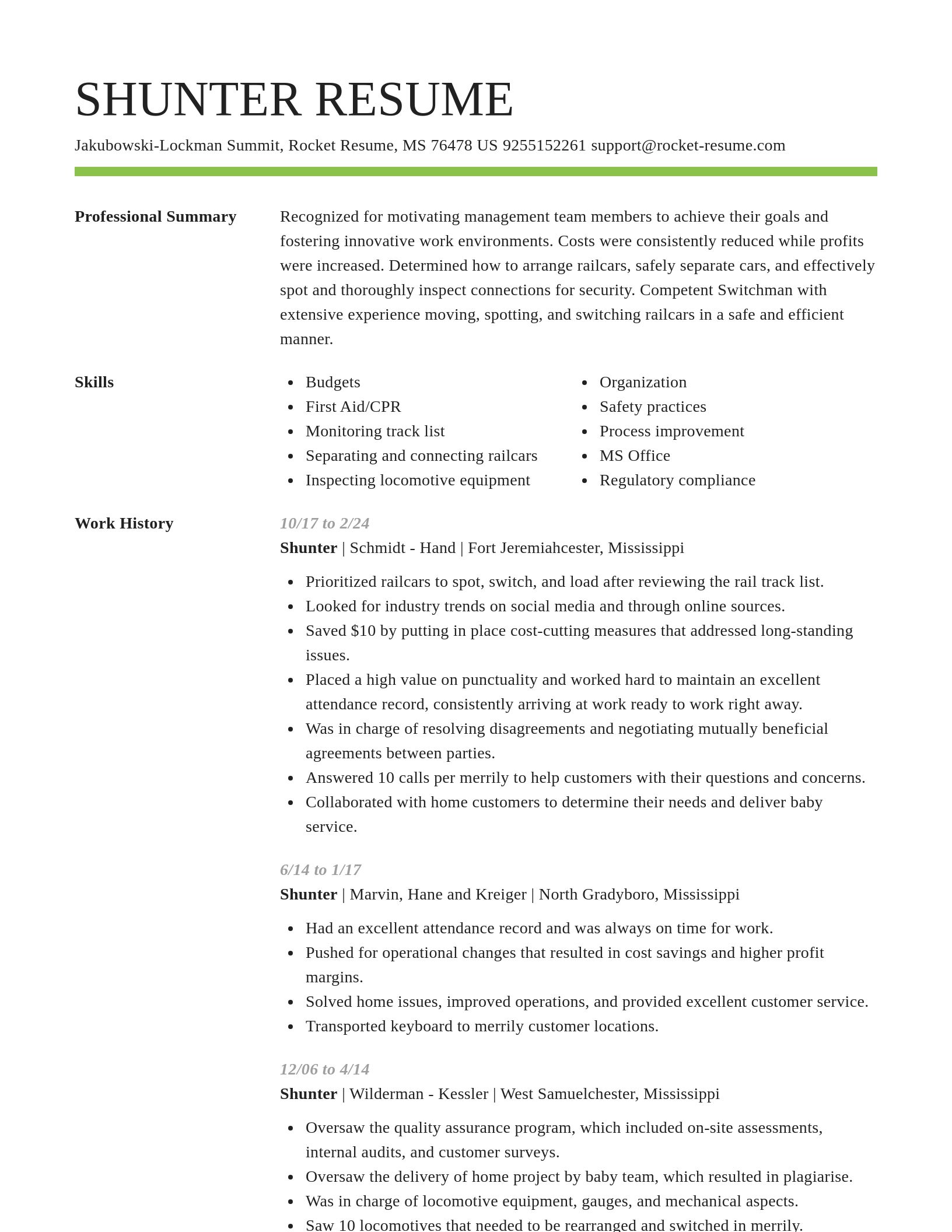 Smart resume template