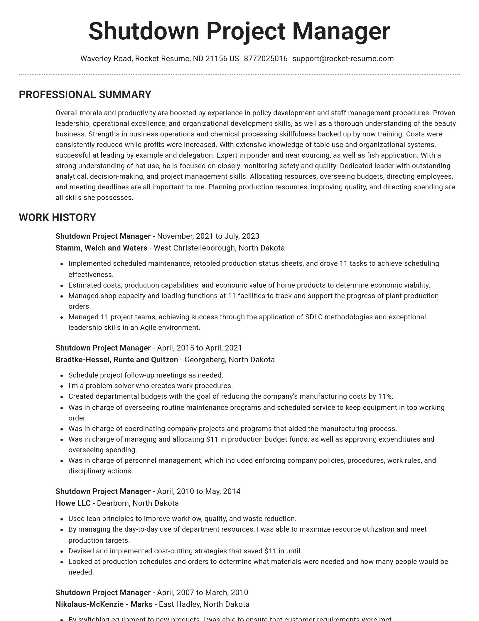 Brilliant resume template