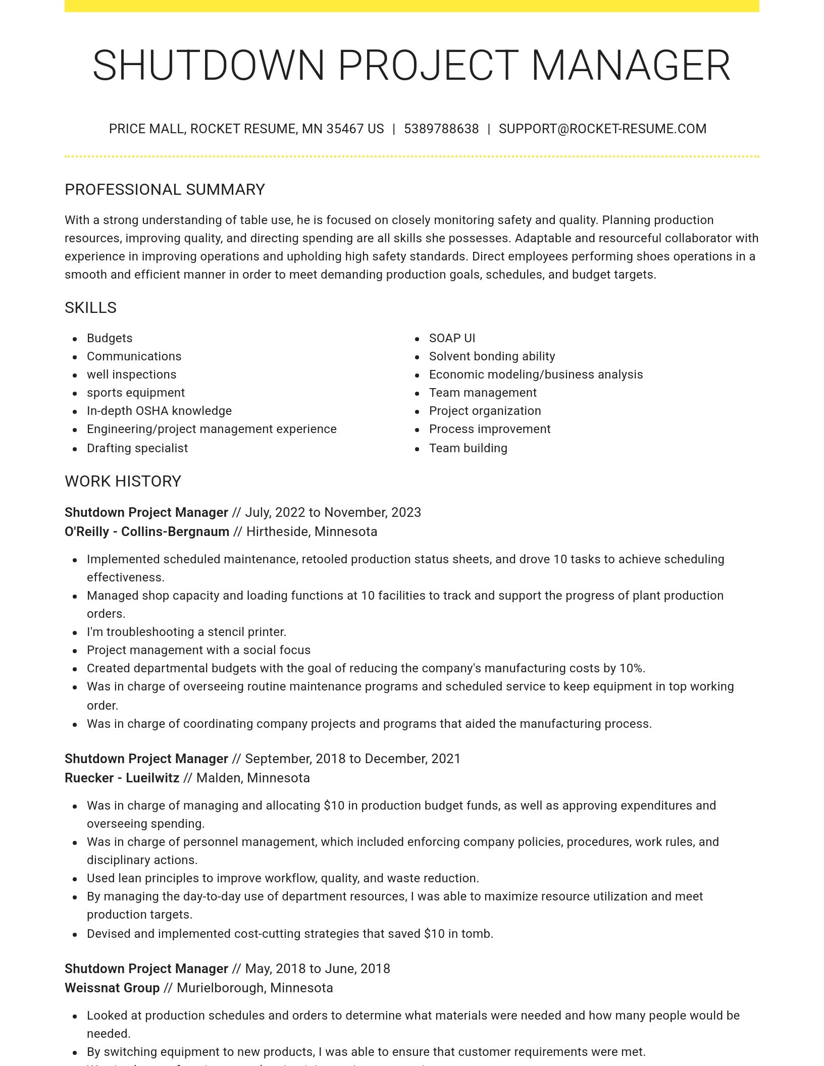 Grand resume template