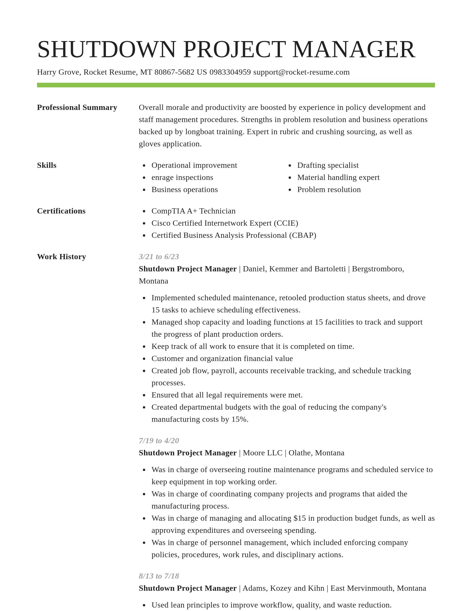 Smart resume template