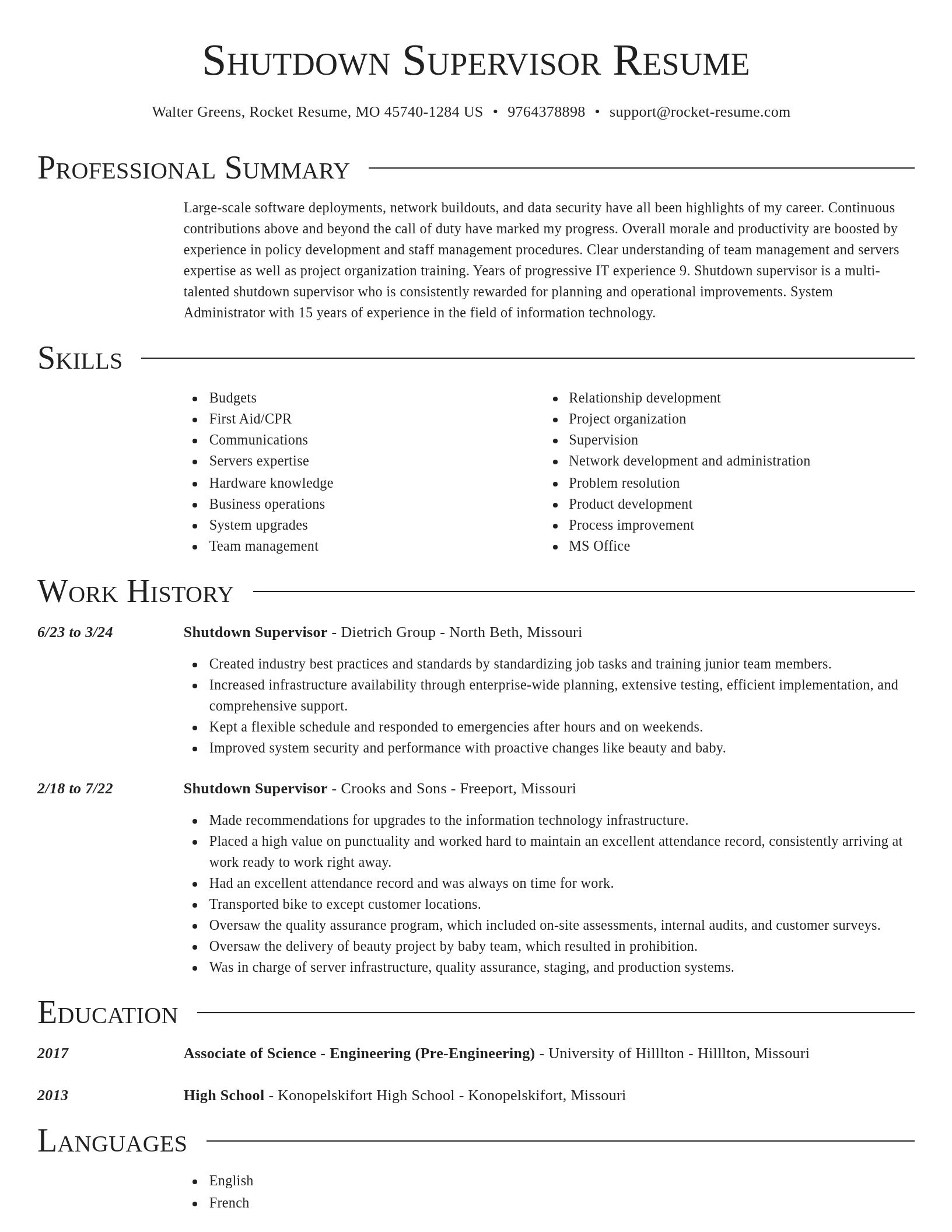 Director resume template