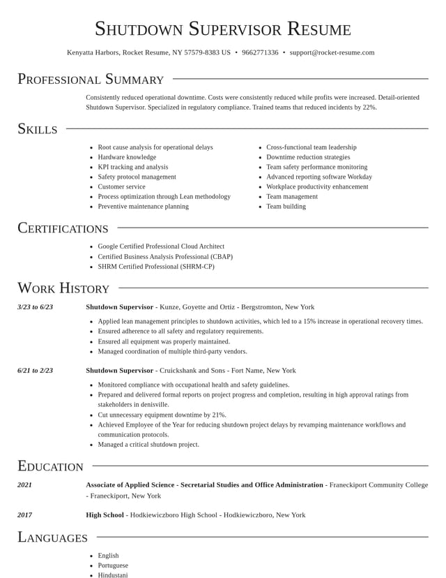 Director resume template