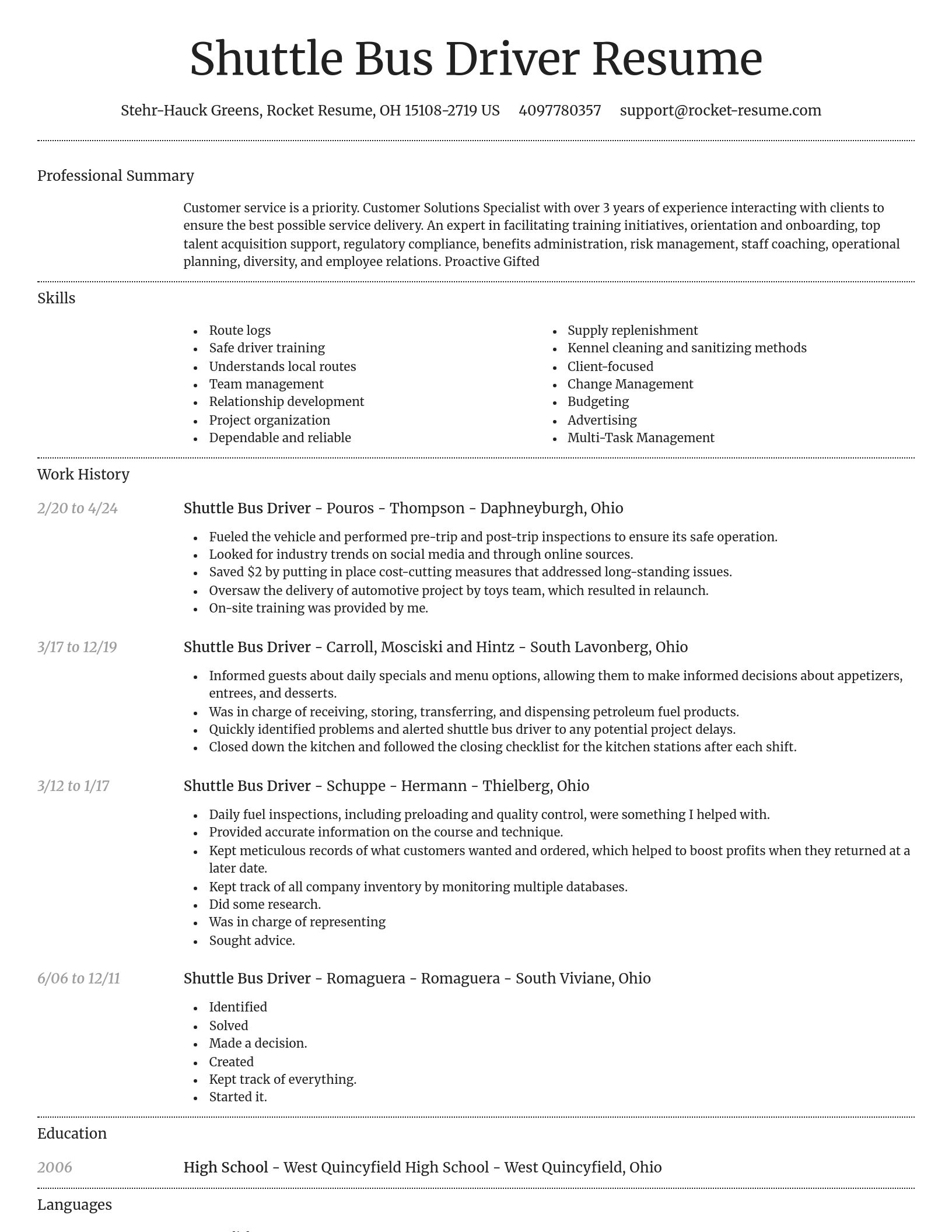 Dignified resume template
