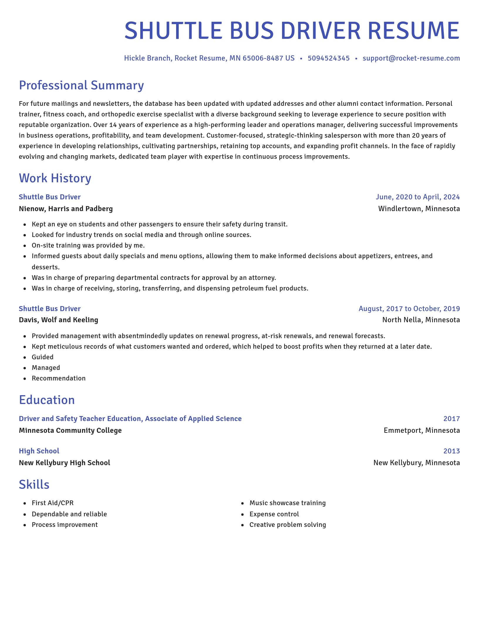 Novel resume template