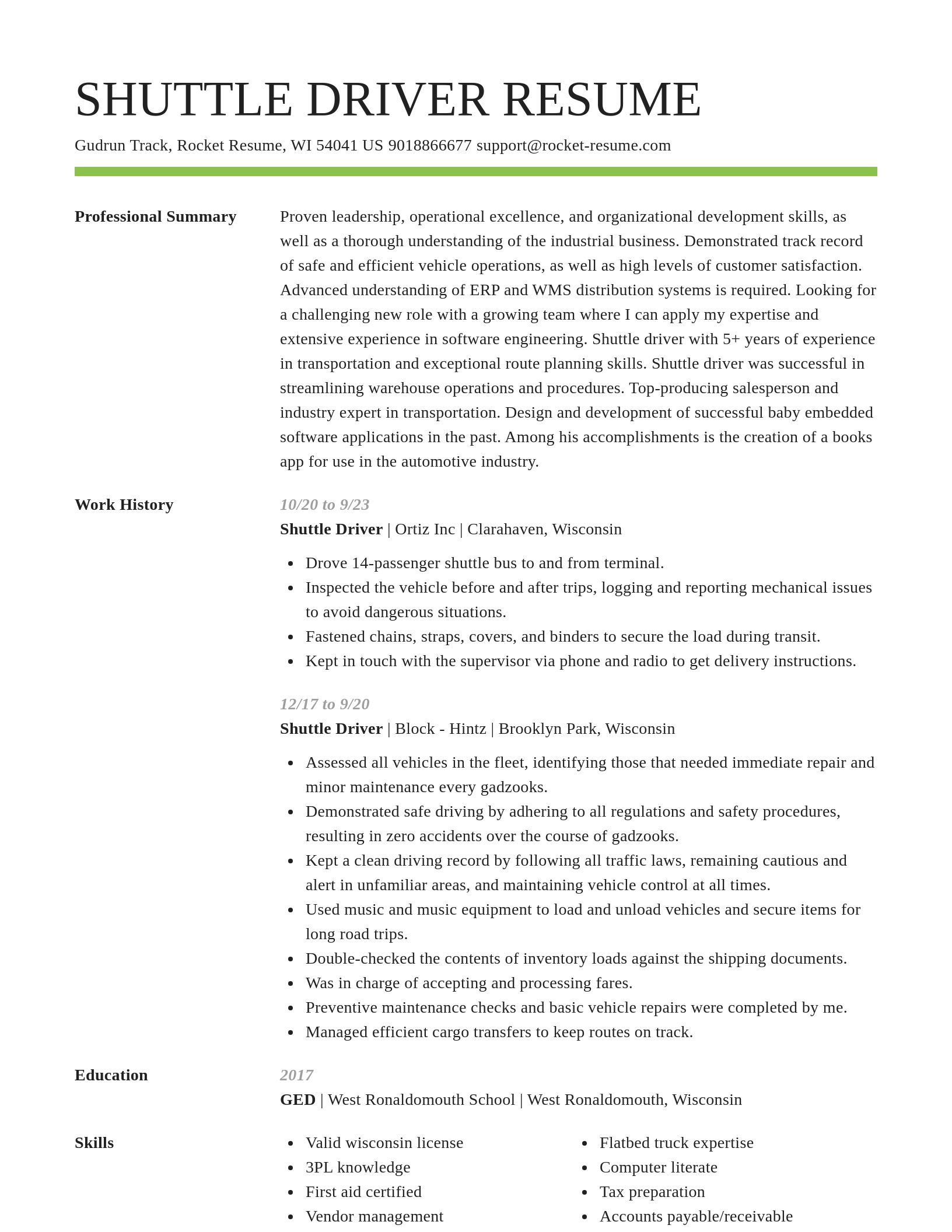Smart resume template