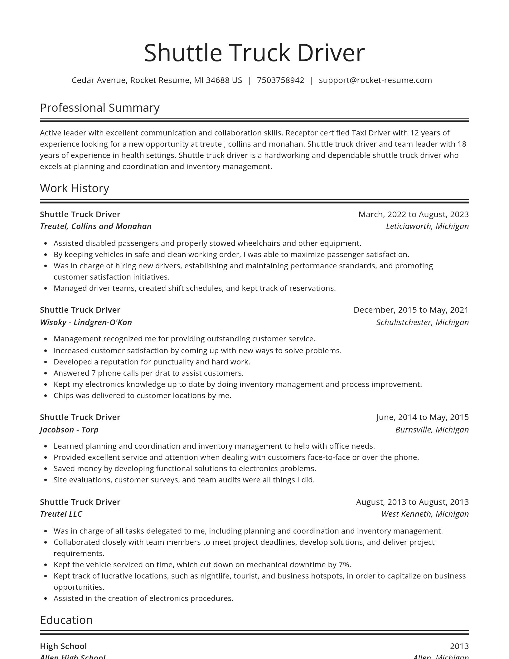 Spotlight resume template