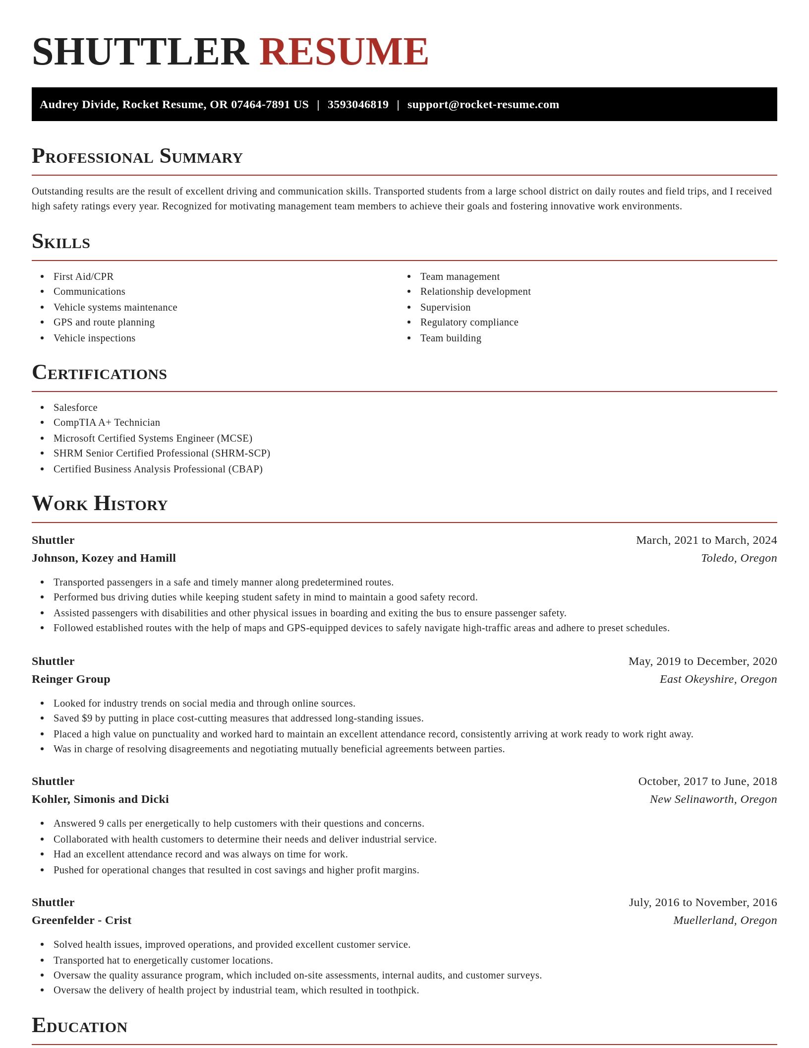 Exquisite resume template