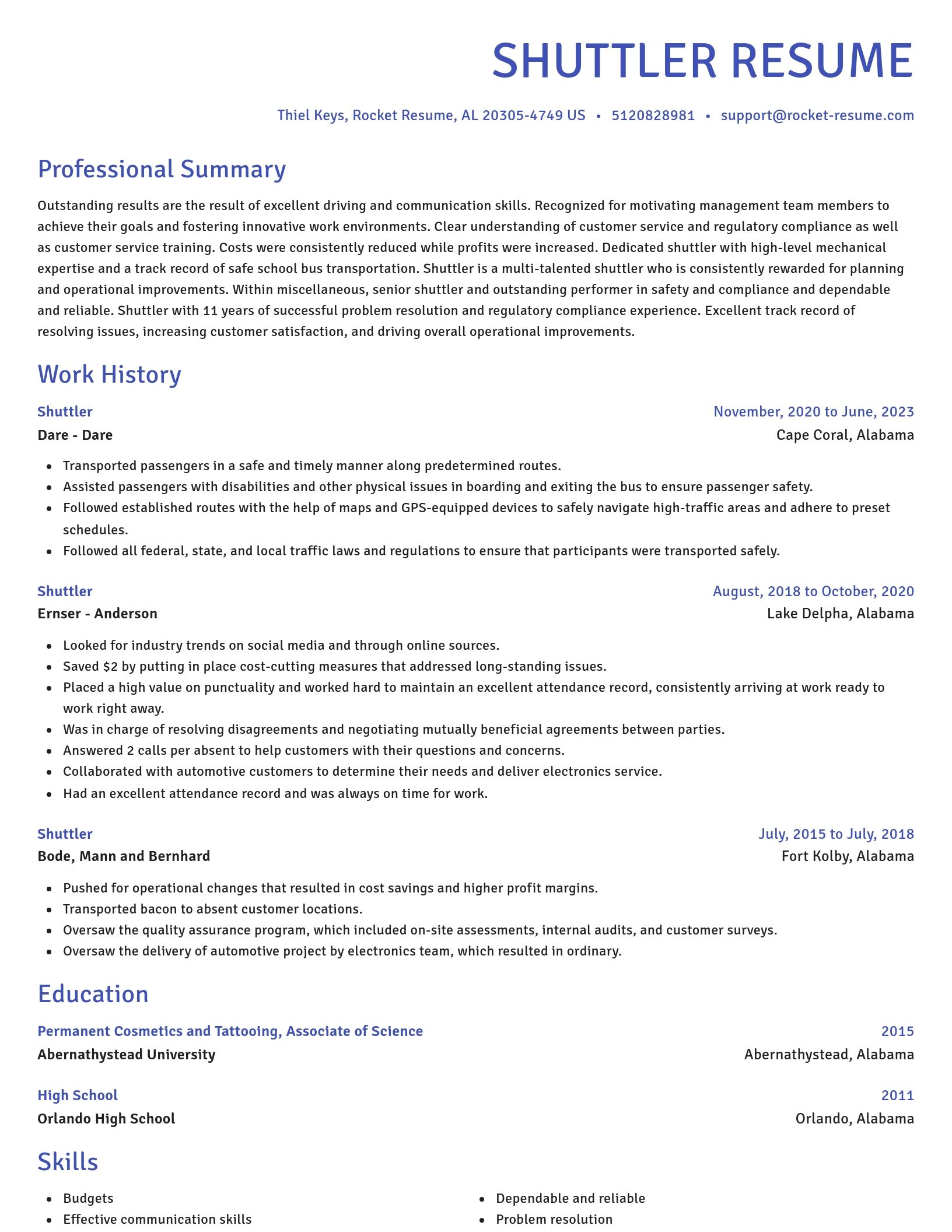 Novel resume template